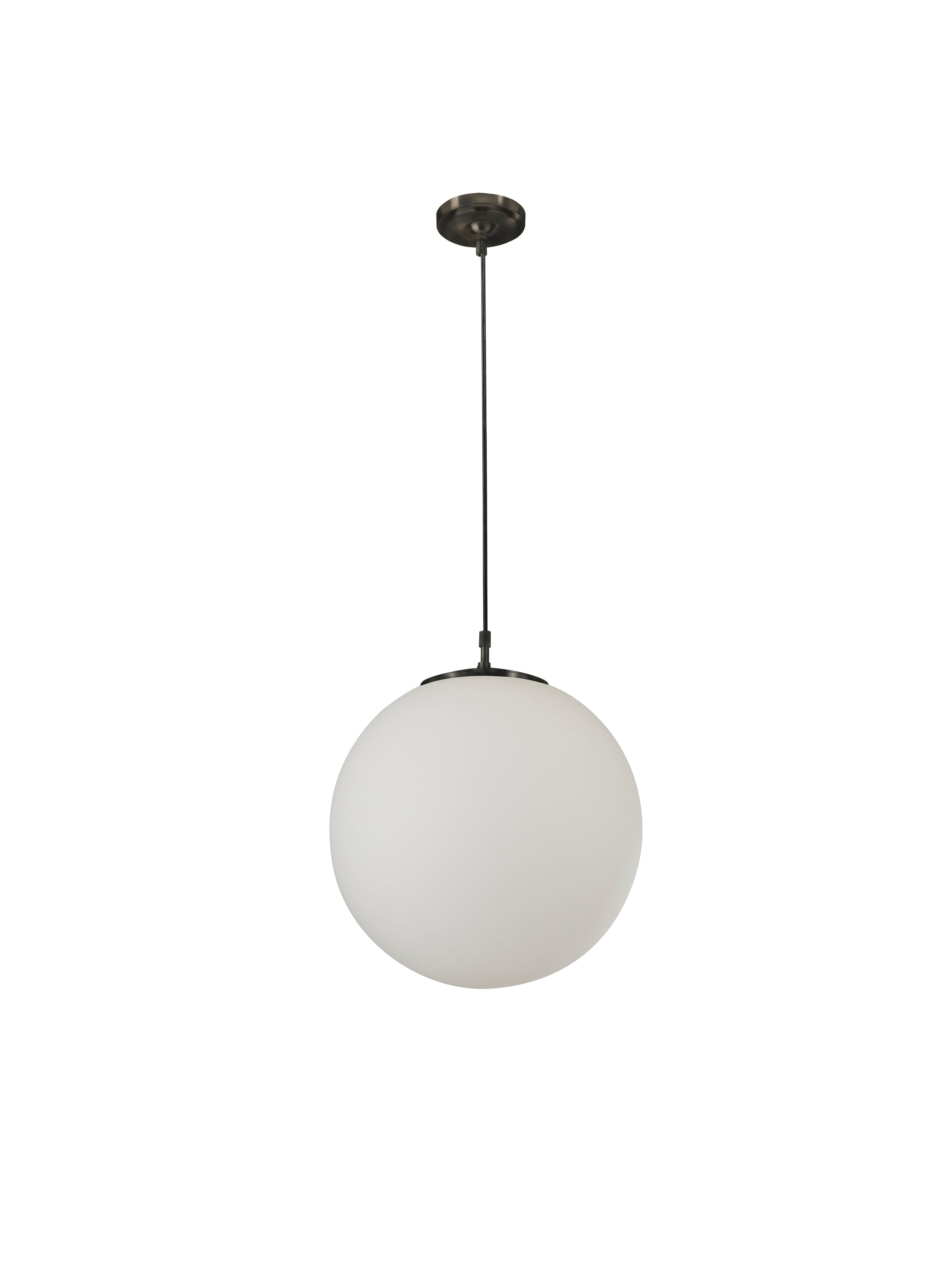 Searchlight Audley - Single Pendant Diameter 40cm) Black, Opal Glass