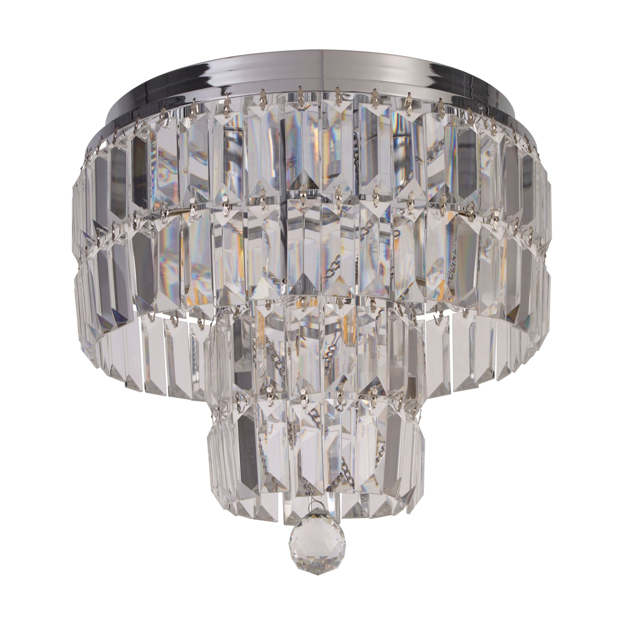 Searchlight Edith 4 Light IP44 Ceiling Light - Chrome & Clear Glass