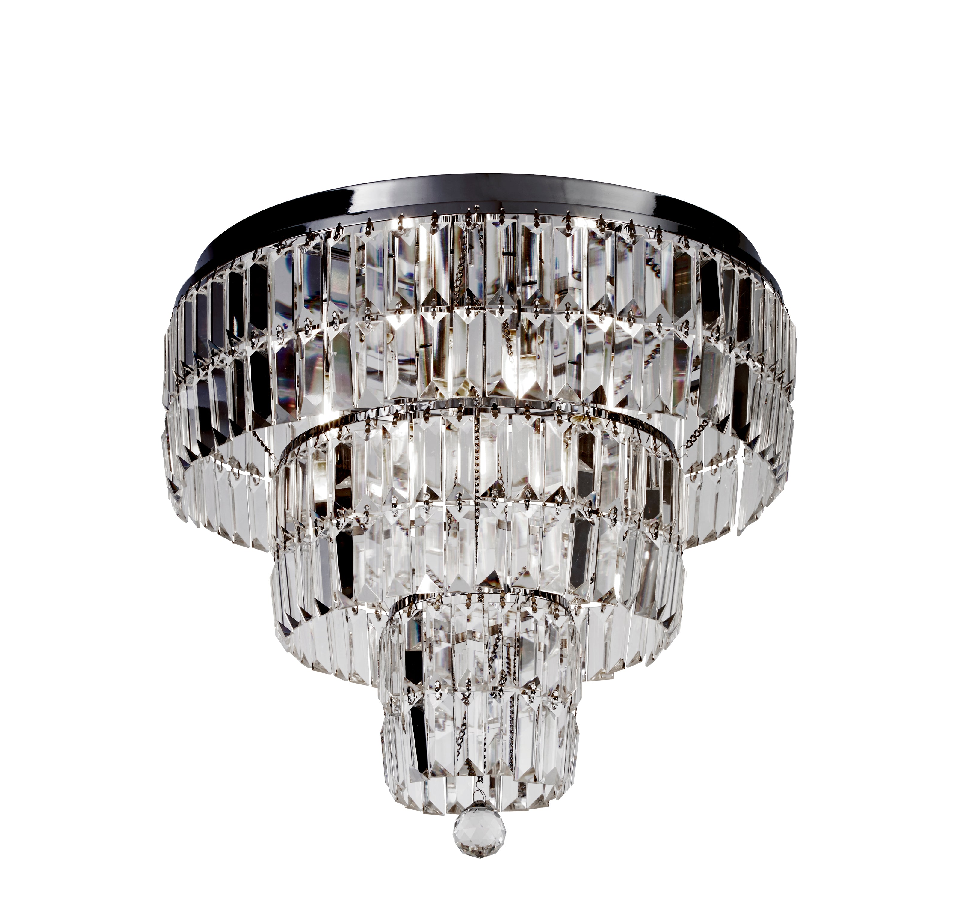 Searchlight Edith 6 Light IP44 Ceiling Light - Chrome & Clear Glass