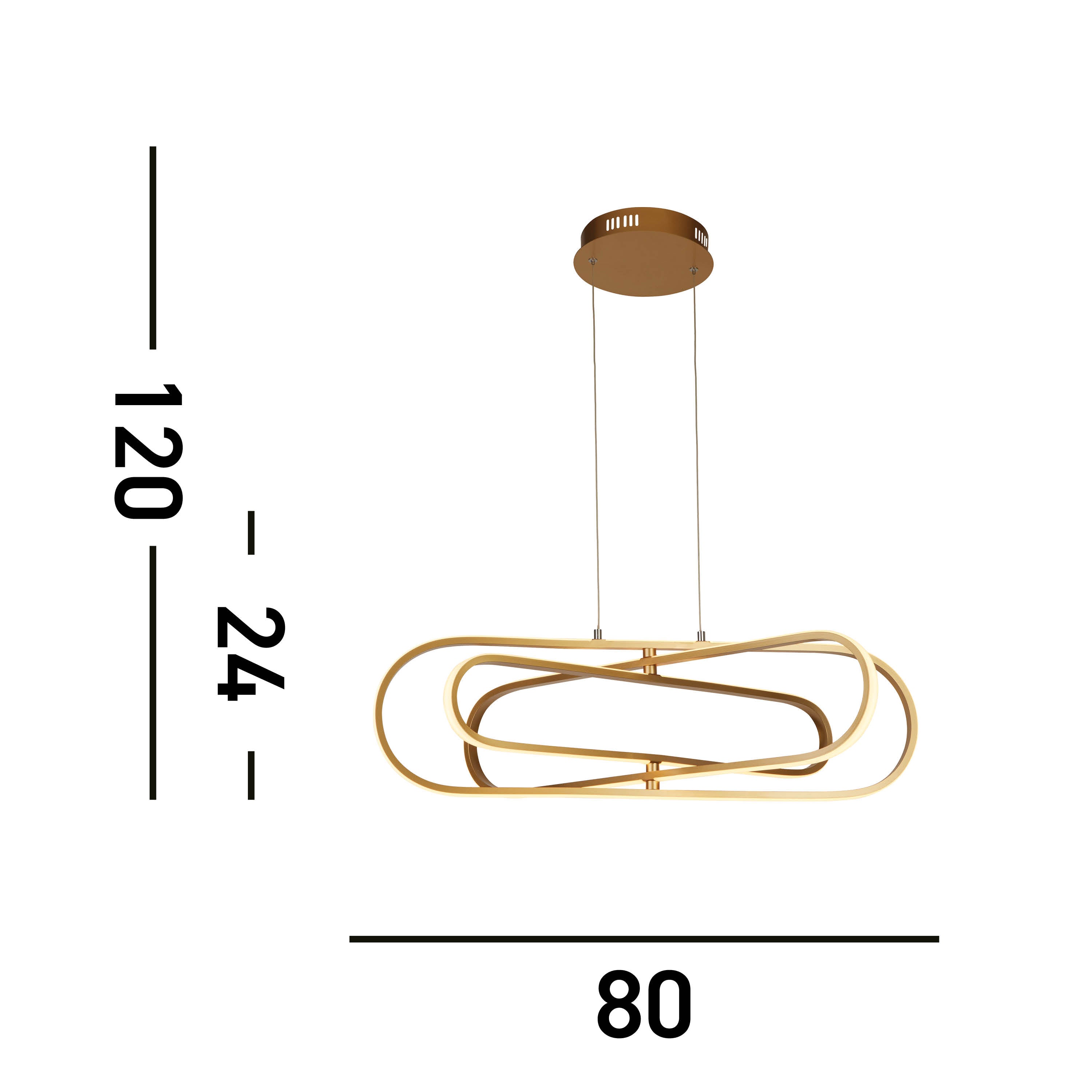 Searchlight Carmel LED Ceiling Pendant - Gold Aluminium