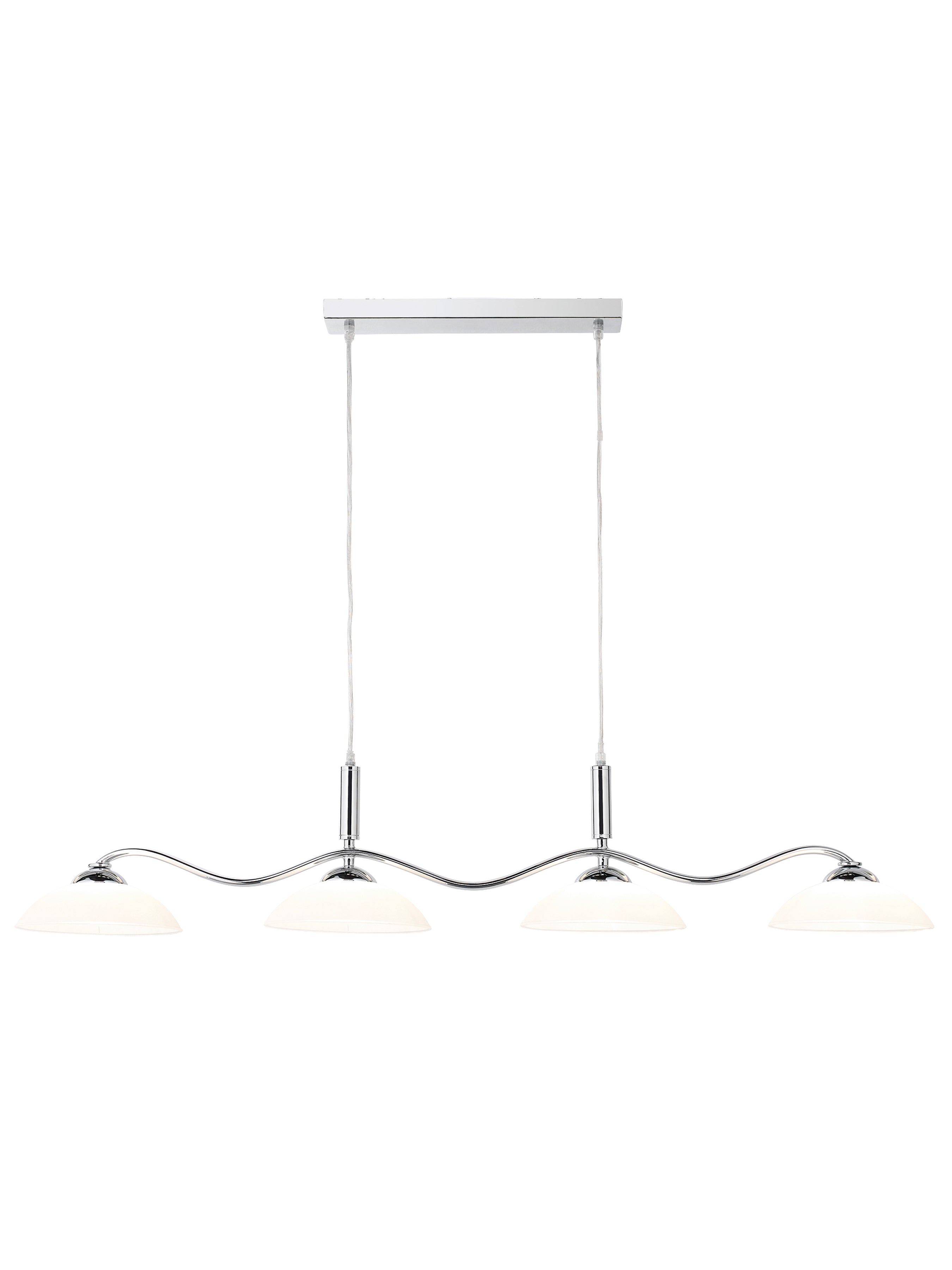 Searchlight Chrome 4 Light Bar Pendant With Frosted Glass Shades
