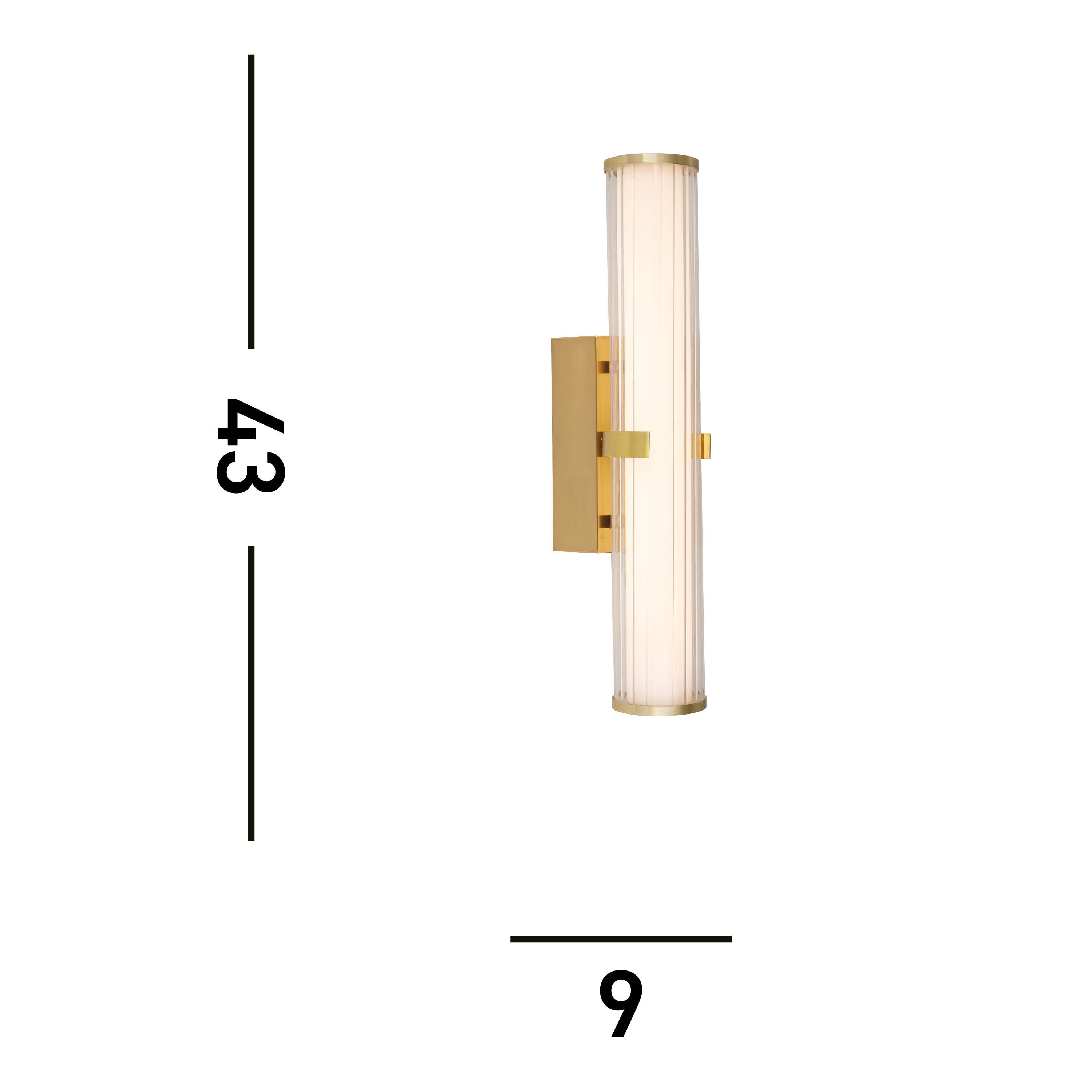 Searchlight Carisbrooke LED Bathroom Wall Light - Gold & Opal Glass - IP44