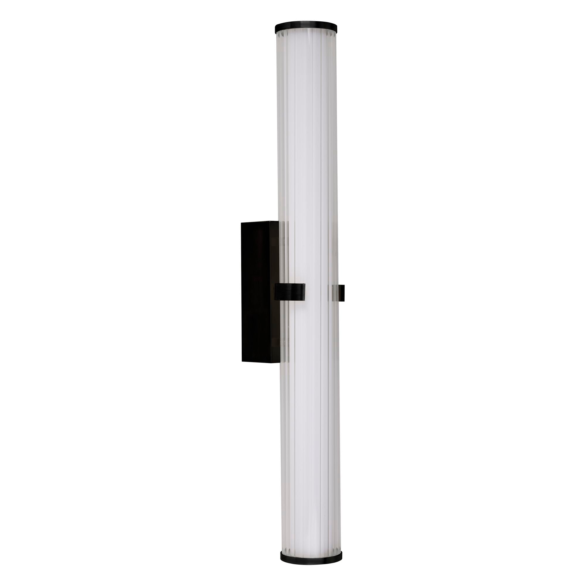 Searchlight Carisbrooke LED Bathroom Large Wall Light - Black & Opal Glass - IP44