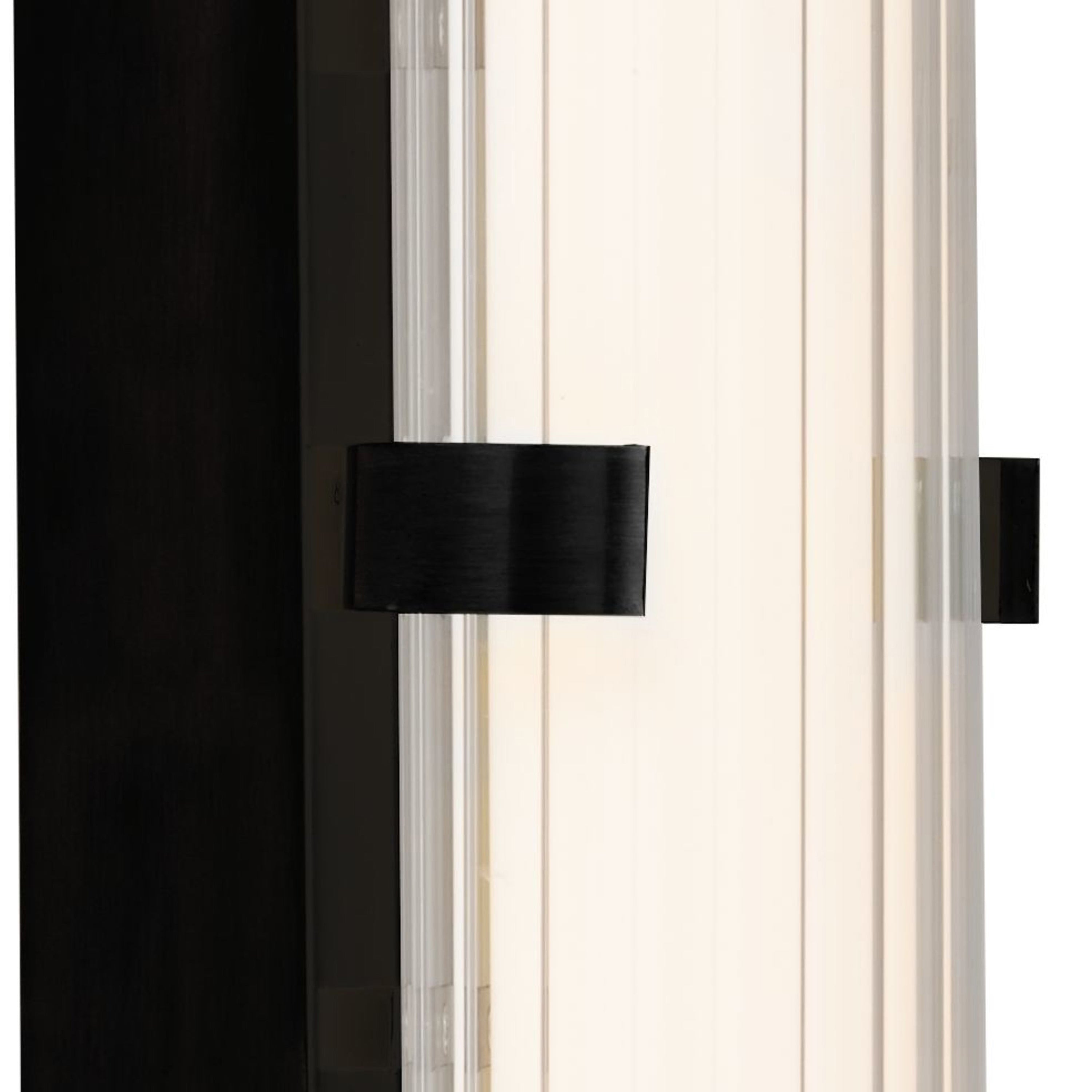 Searchlight Carisbrooke LED Bathroom Large Wall Light - Black & Opal Glass - IP44