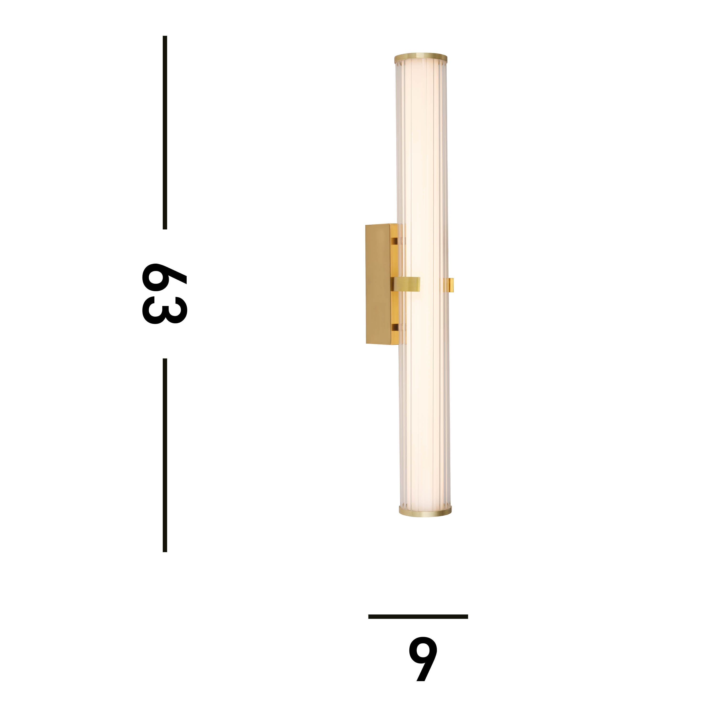 Searchlight Carisbrooke LED Bathroom Large Wall Light - Gold & Opal Glass - IP44
