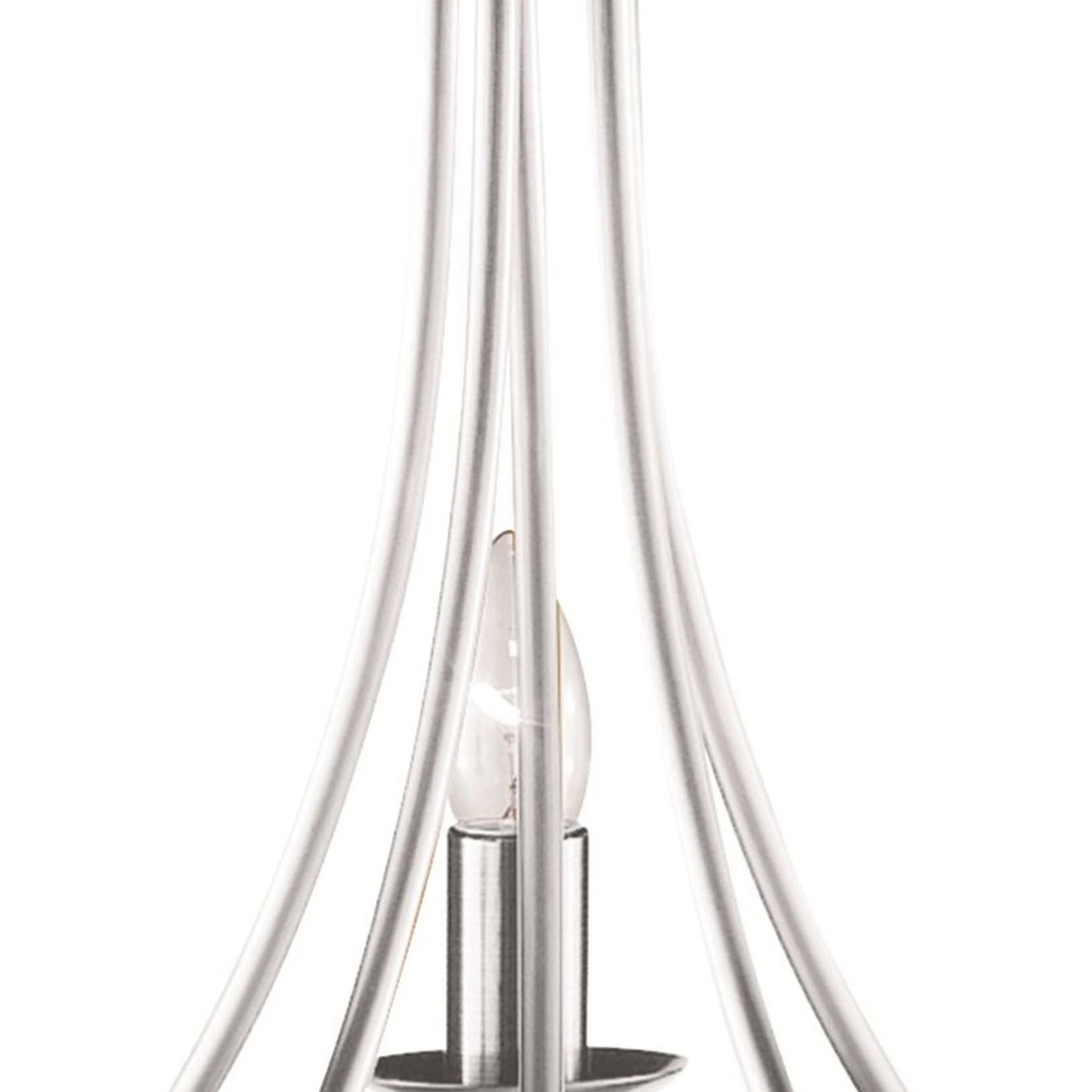 Searchlight Marsh Satin Silver 5 Light Multi-arm Fitting, Birdcage Design