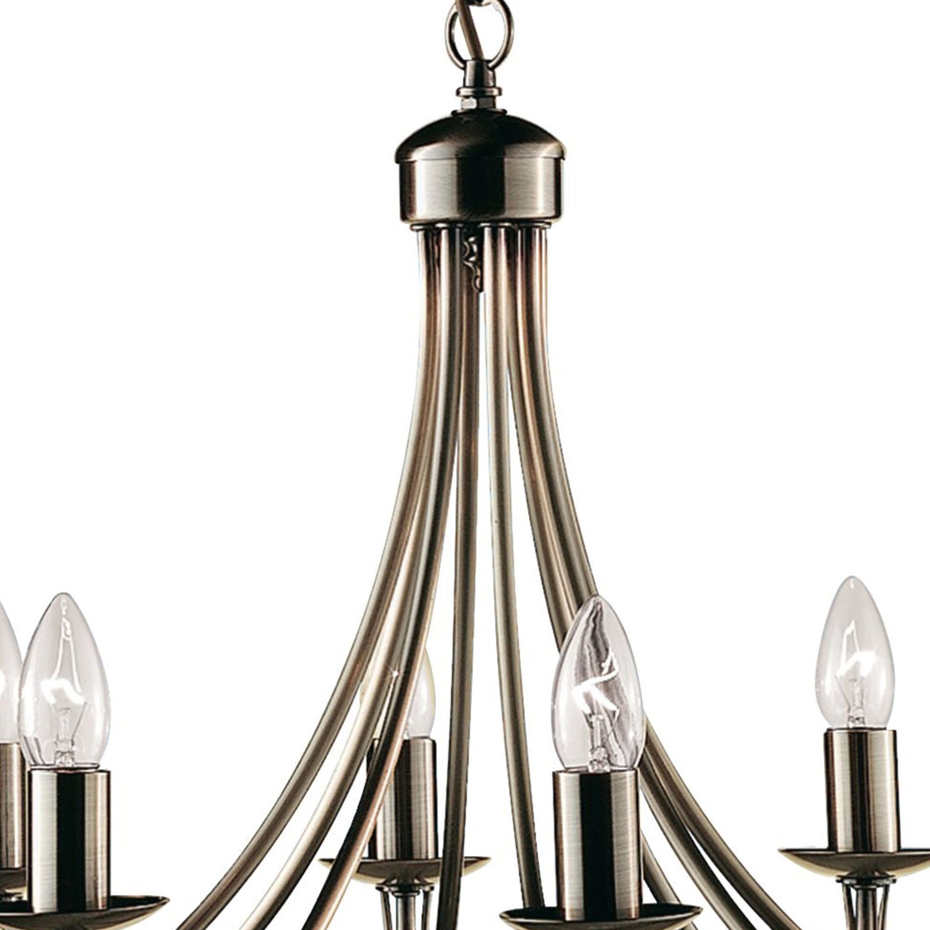 Searchlight Marsh Antique Brass 8 Light Multi-arm Fitting, Birdcage Design