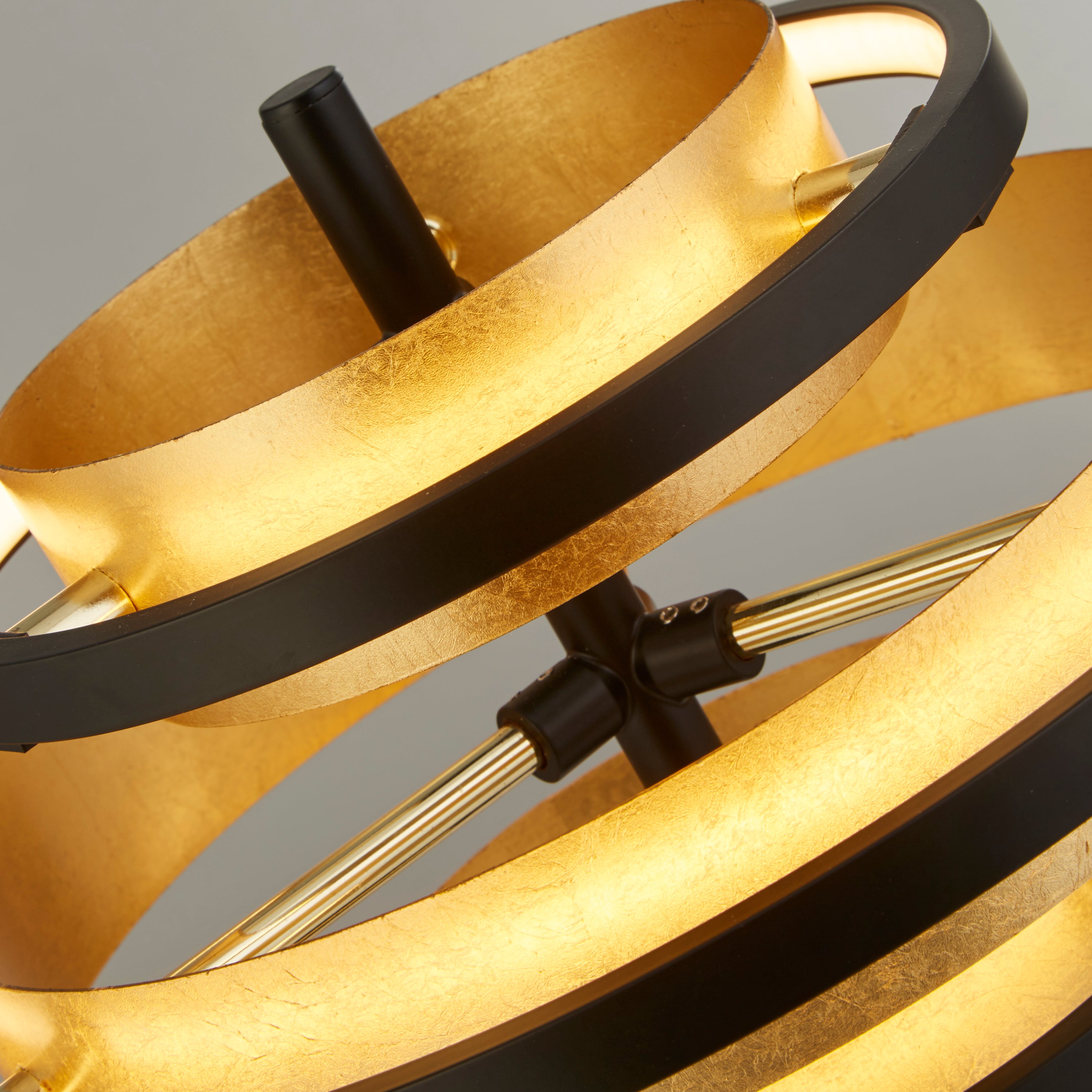 Searchlight Hankin 3 Light LED Table Lamp - Black & Gold Leaf
