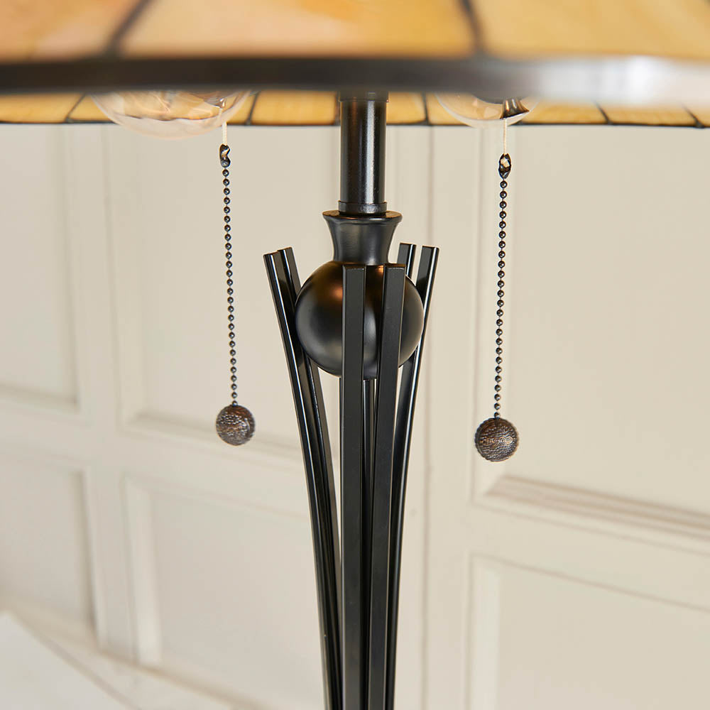 Interiors 1900 Dark Star Floor Lamp -Handcrafted Tiffany Style Glass