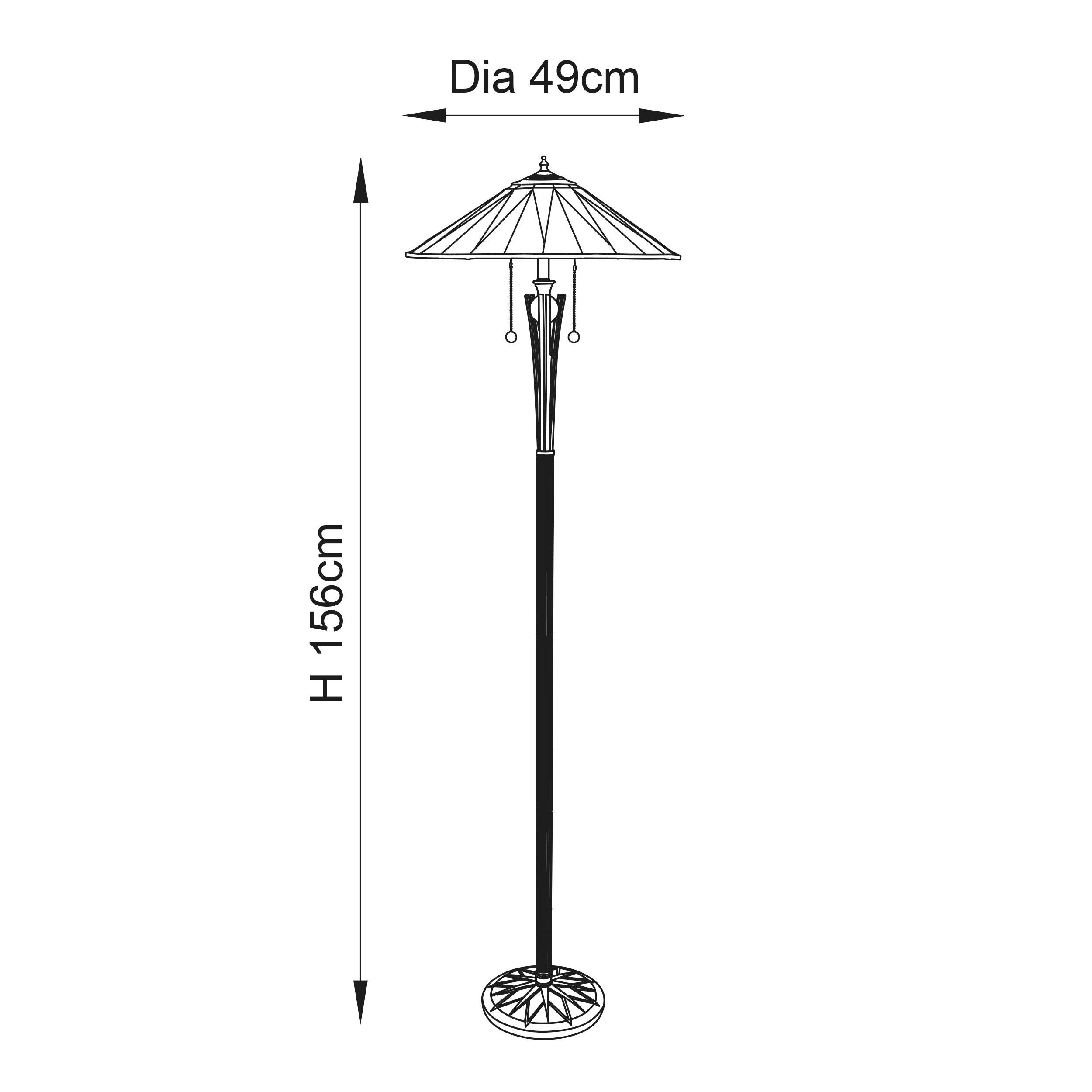 Interiors 1900 Dark Star Floor Lamp -Handcrafted Tiffany Style Glass