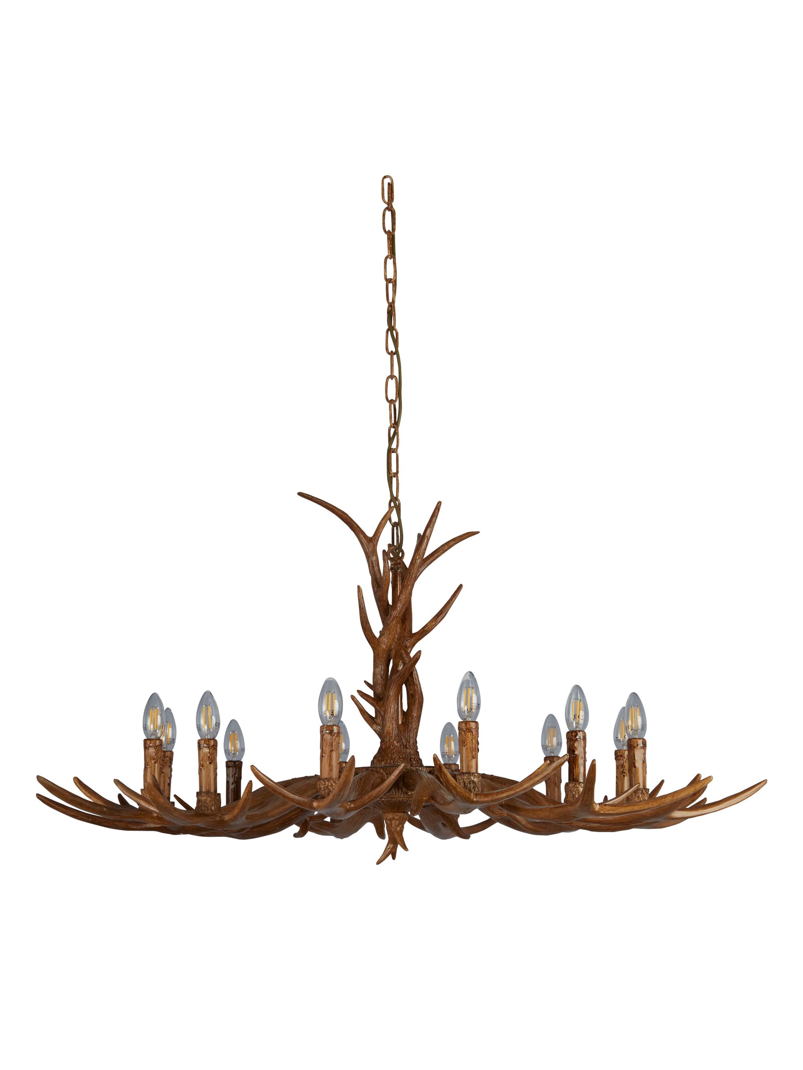 Searchlight Squires 12 Light Pendant - Brown Resin