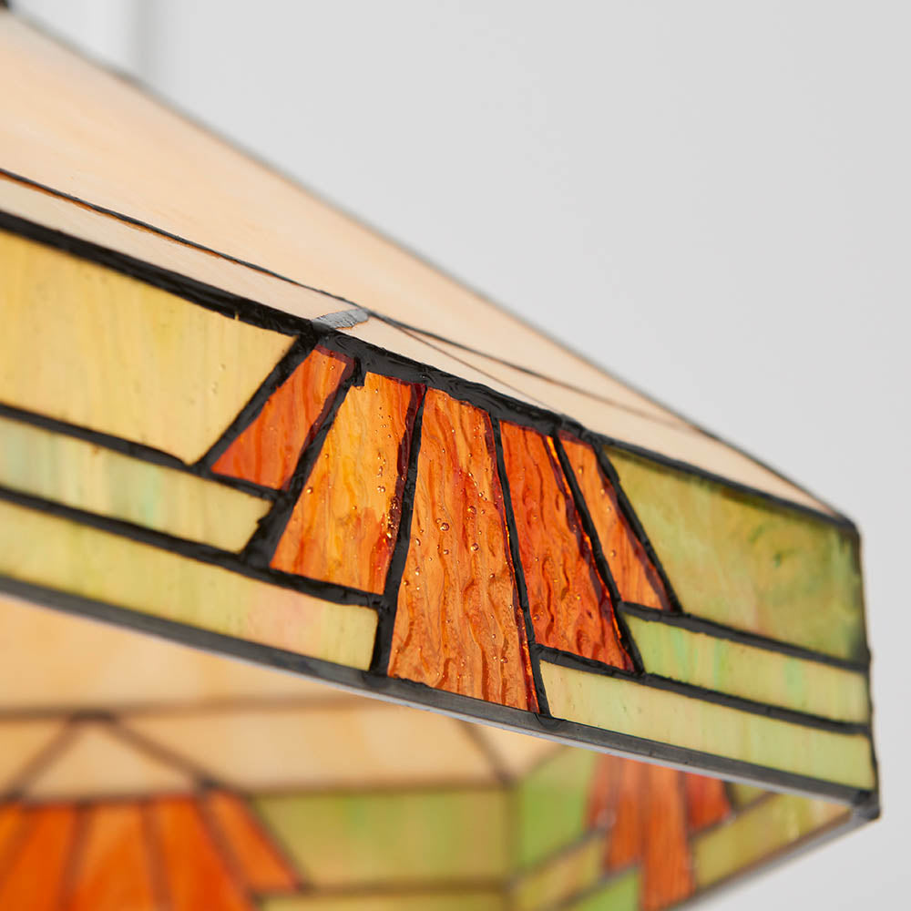 Interiors 1900 Nevada Medium Pendant - Handcrafted Tiffany Style Glass