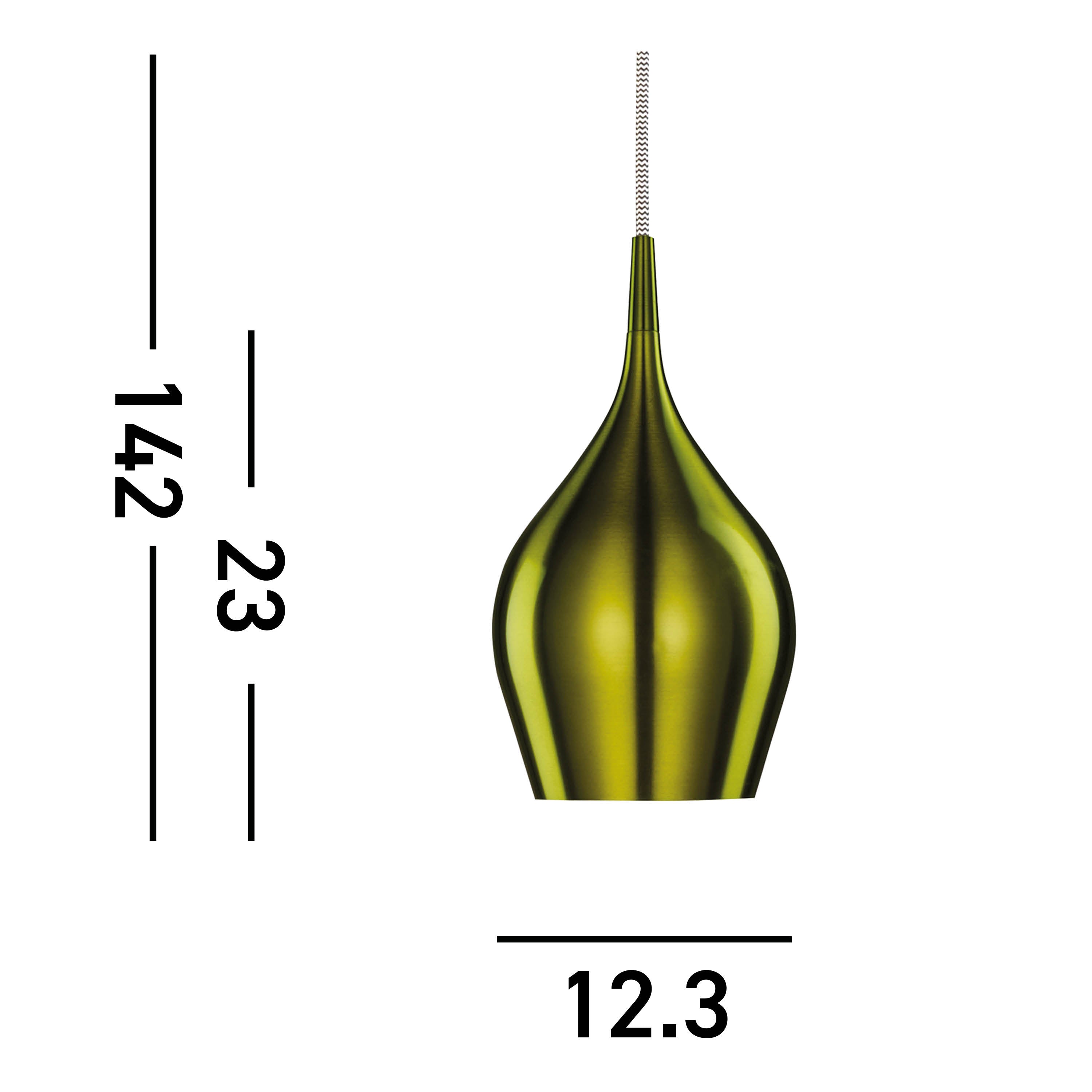 Searchlight Vulcan Single Green Pendant - Diameter 12cm