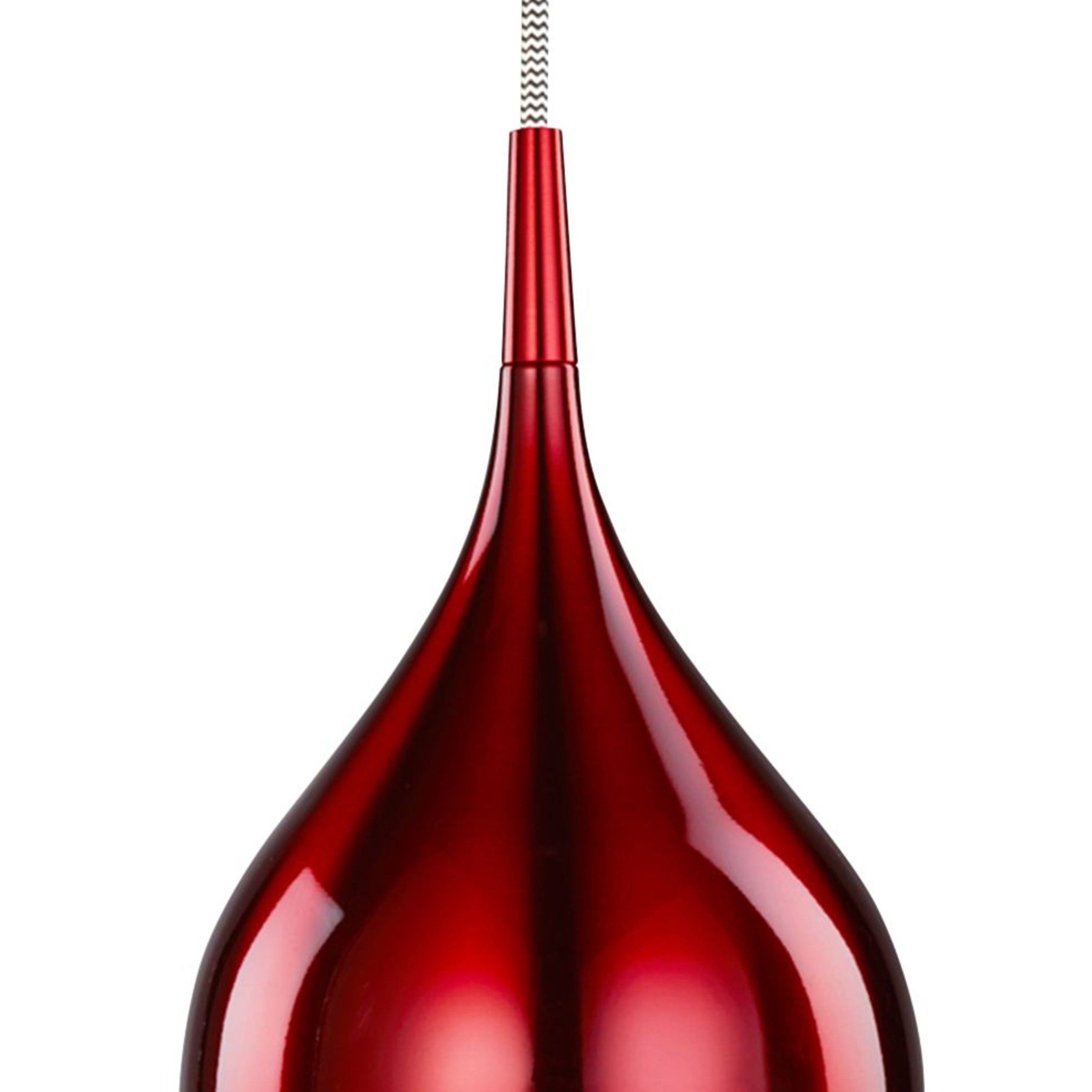 Searchlight Vulcan Single Red Pendant - Diameter 12cm