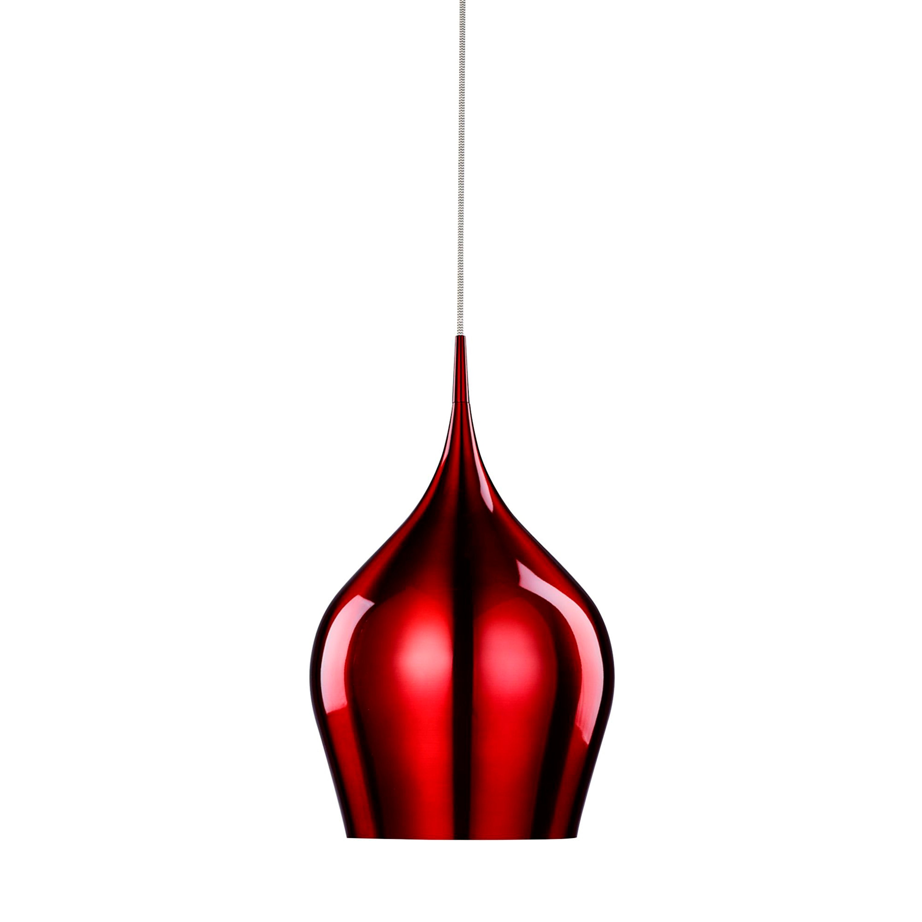 Searchlight Vulcan Single Red Pendant - Diameter 26cm