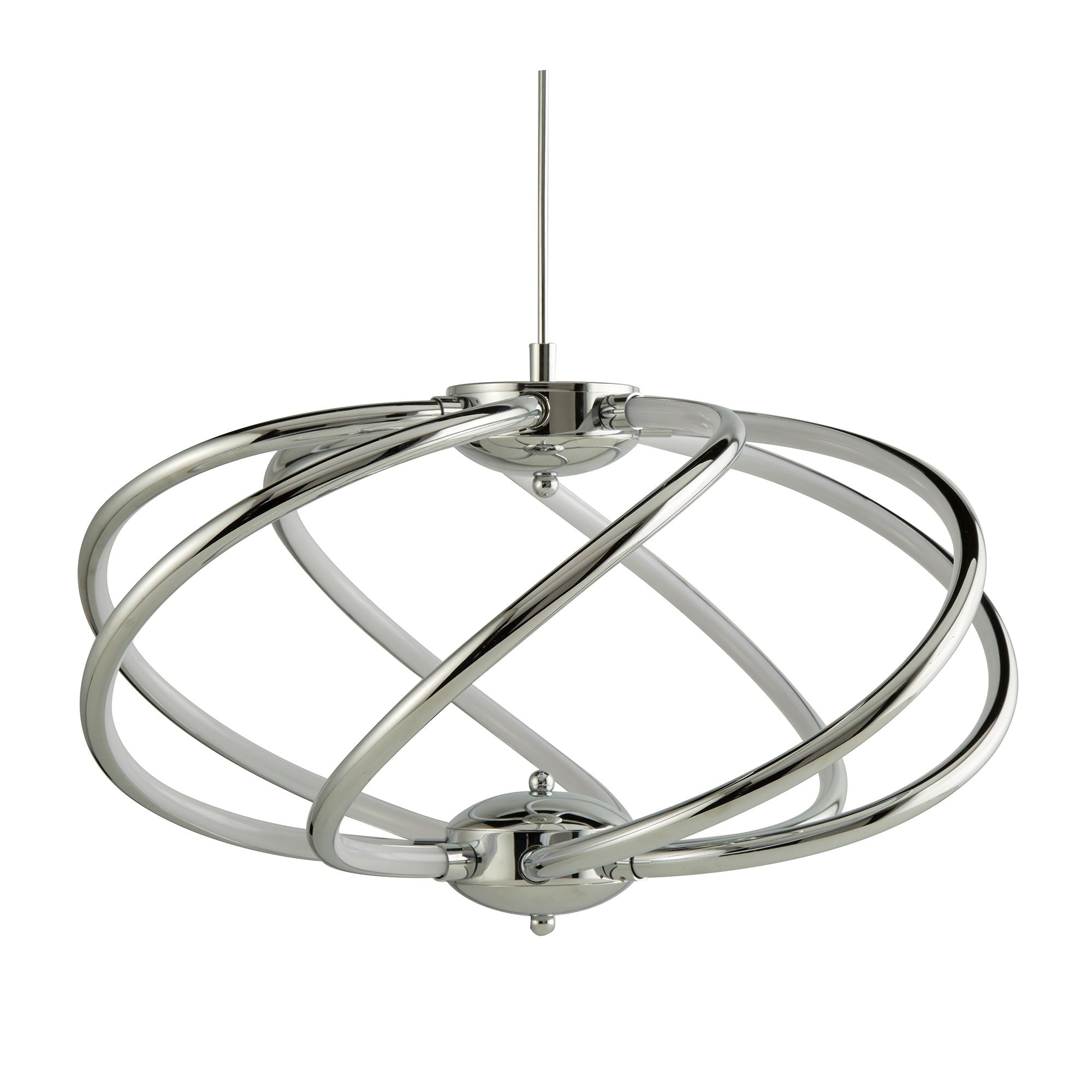 Searchlight Barclay 7 Curved Arm LED Pendant, Chrome