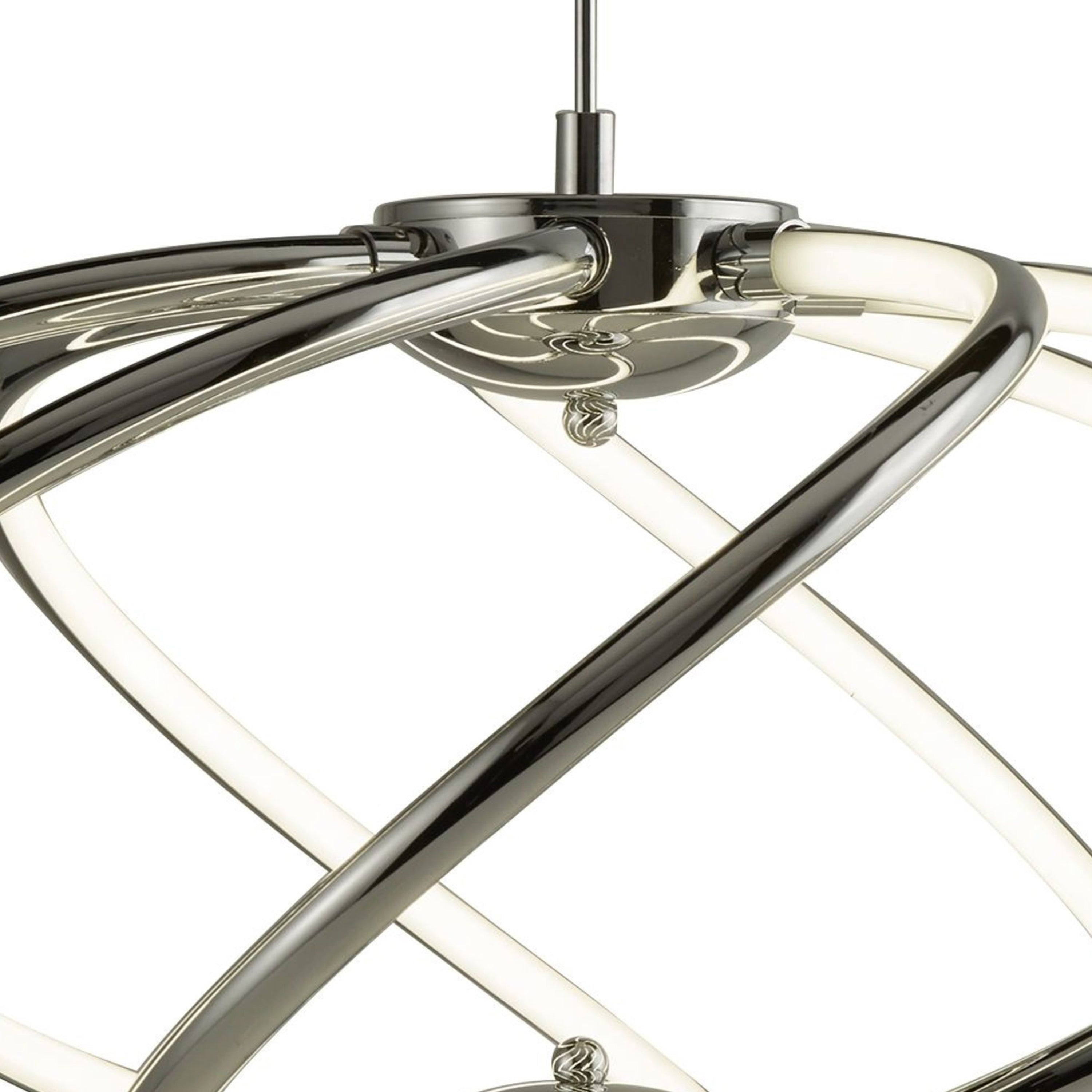 Searchlight Barclay 7 Curved Arm LED Pendant, Chrome