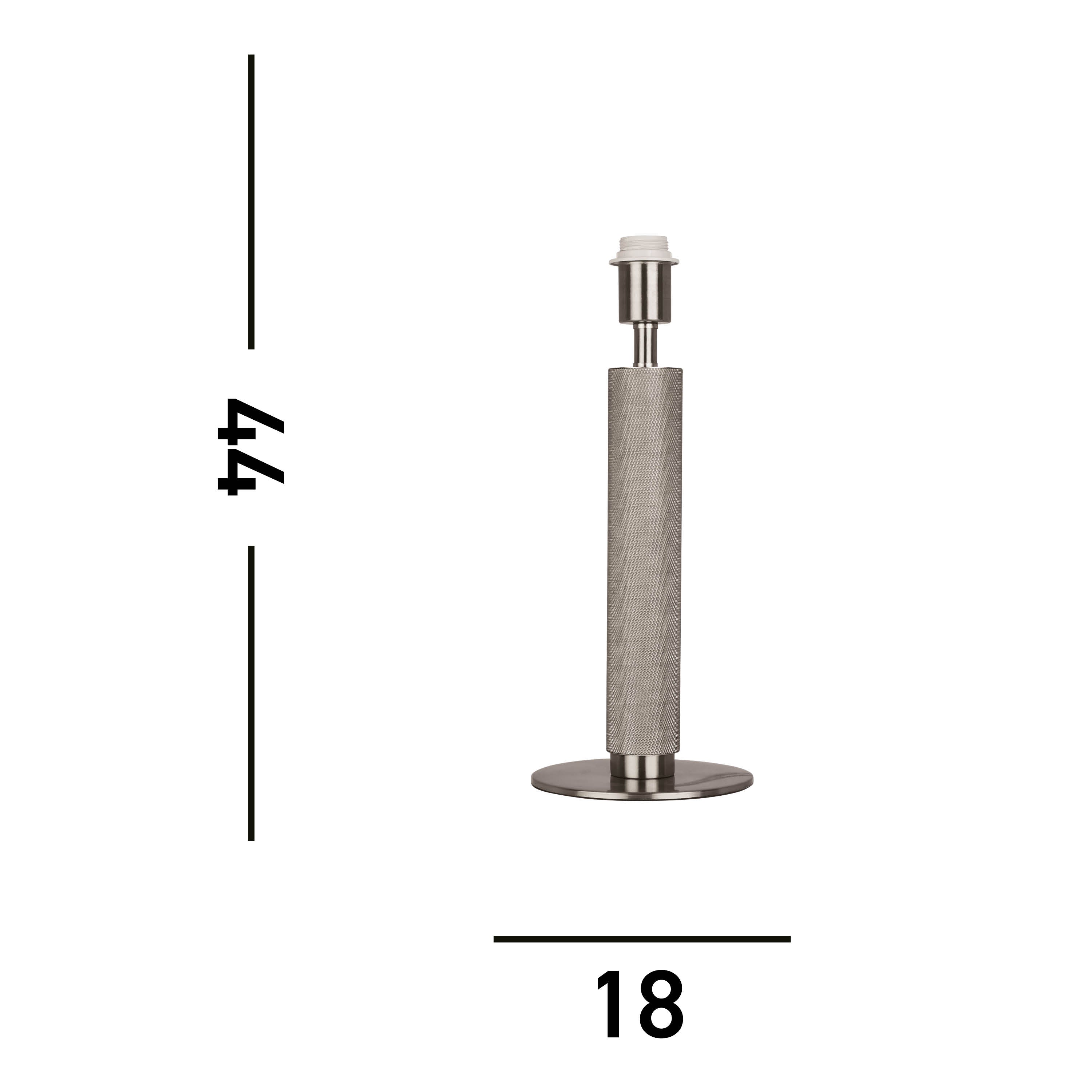Searchlight Latimer Table Lamp Base - Knurled Silver - Base Only