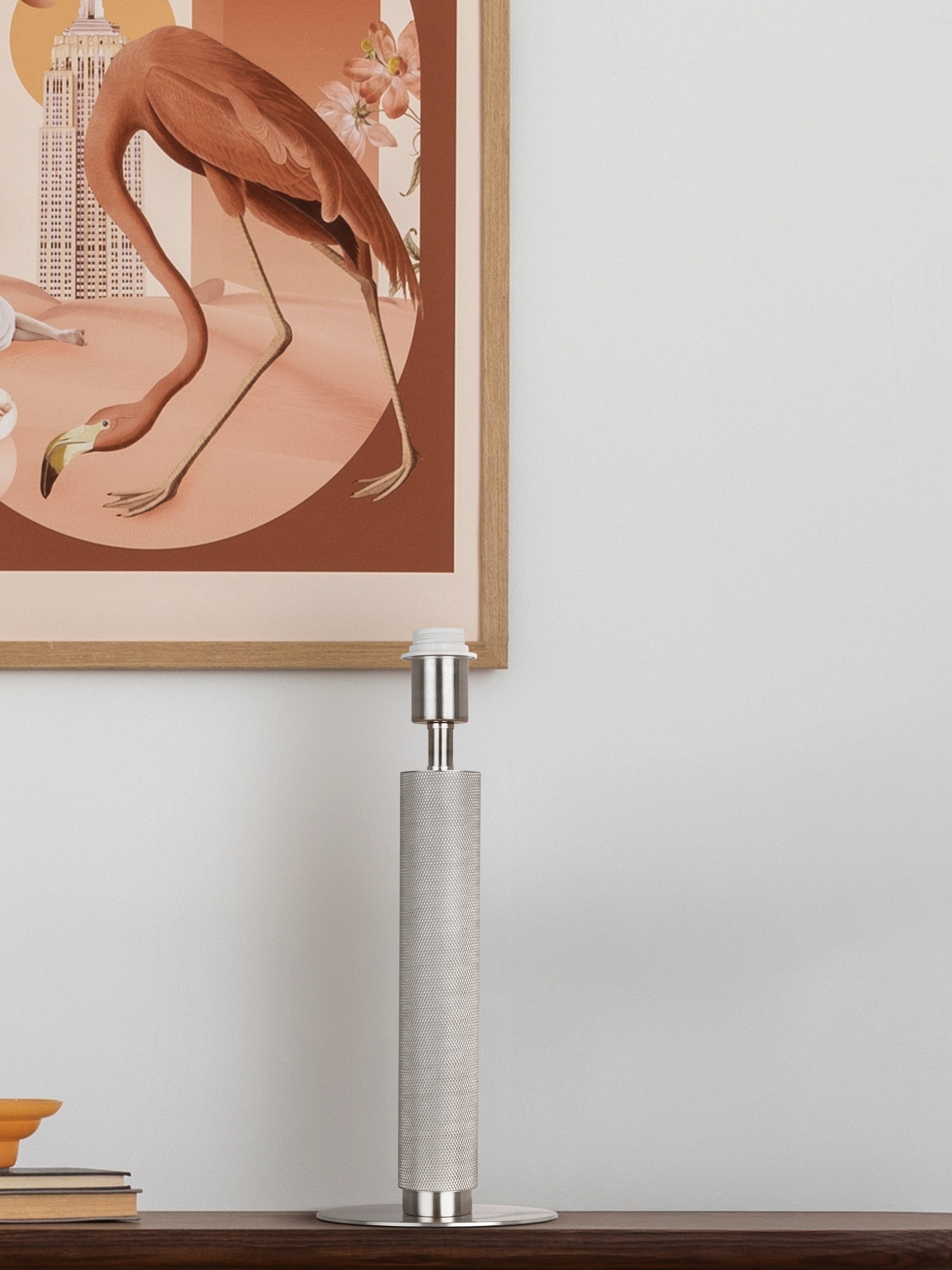 Searchlight Latimer Table Lamp Base - Knurled Silver - Base Only