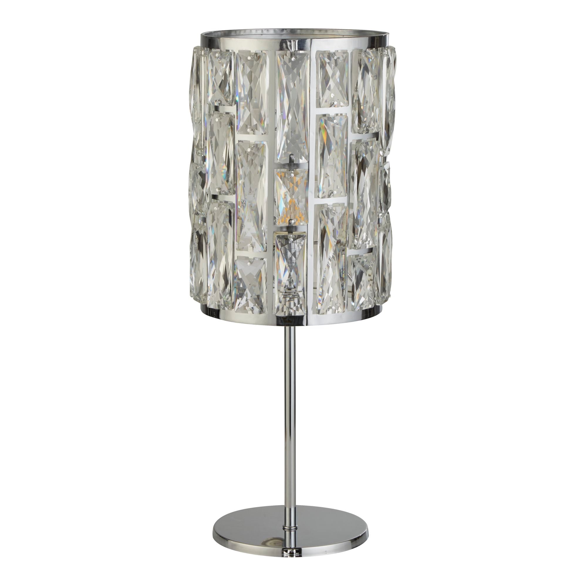 Searchlight Becket Table Lamp - Chrome & Crystal Glass