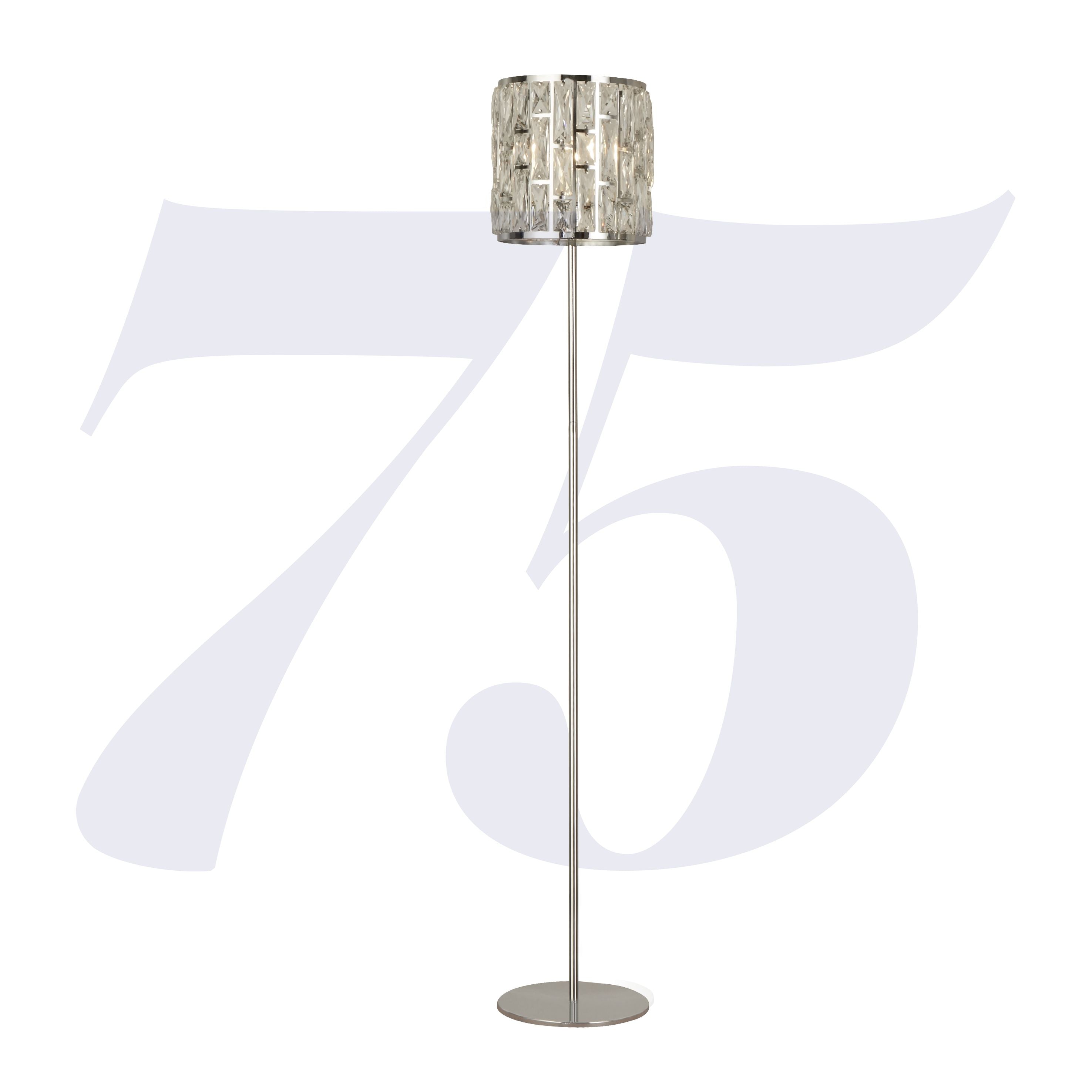 Searchlight Becket Floor Lamp - Chrome & Crystal Glass