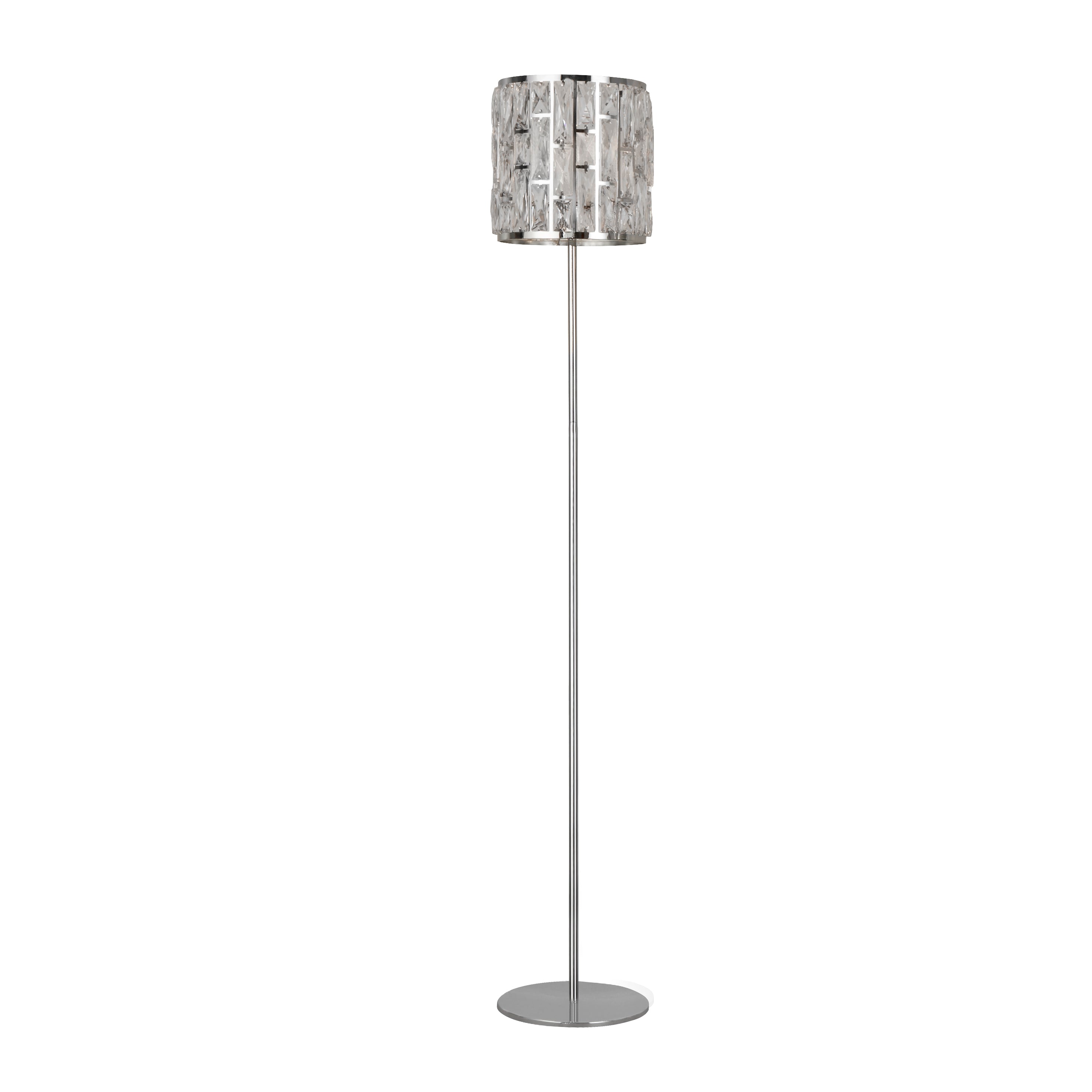 Searchlight Becket Floor Lamp - Chrome & Crystal Glass