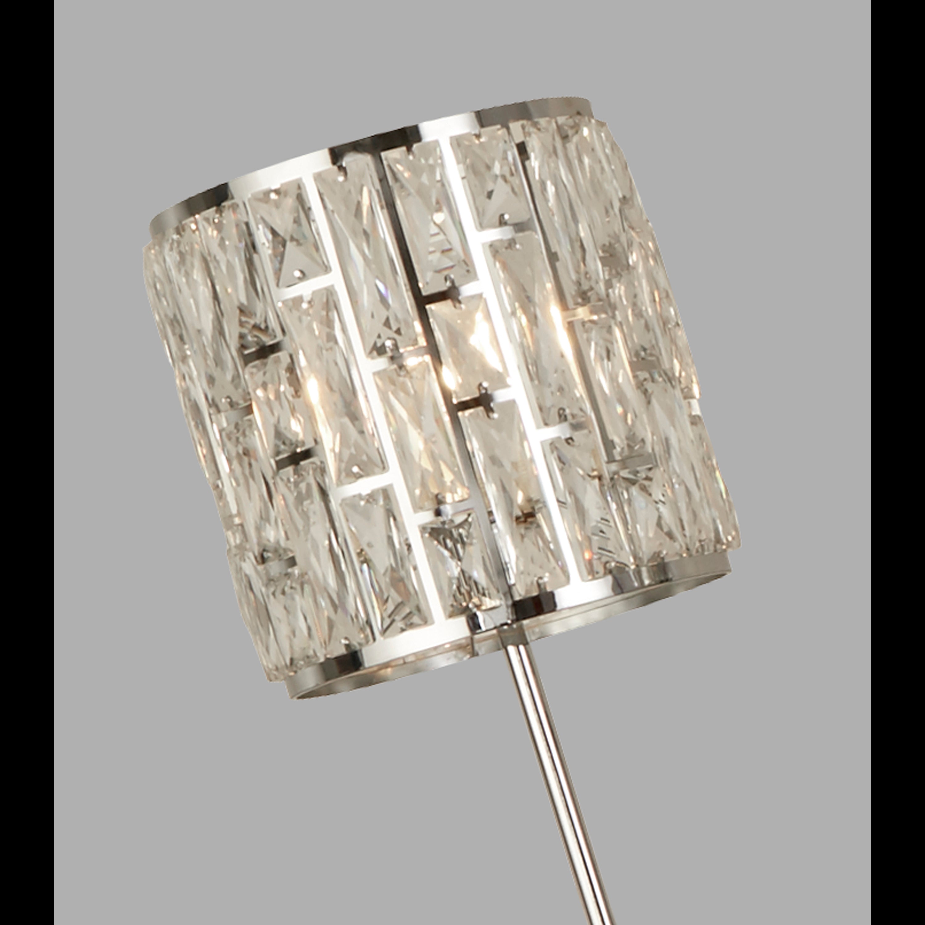 Searchlight Becket Floor Lamp - Chrome & Crystal Glass