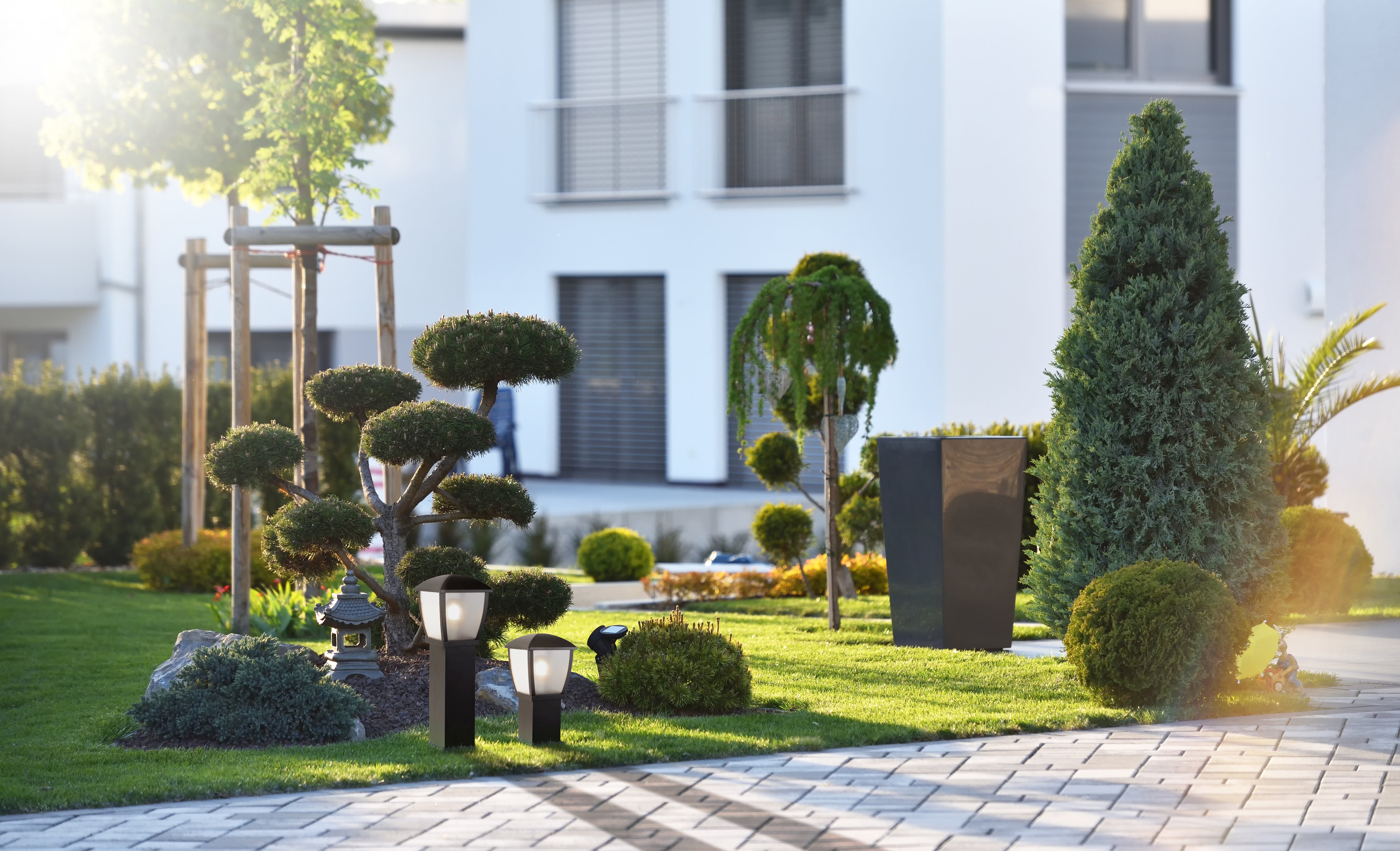 Searchlight Sefton 450mm Outdoor Post - Black & Clear Frosted Panels - IP44