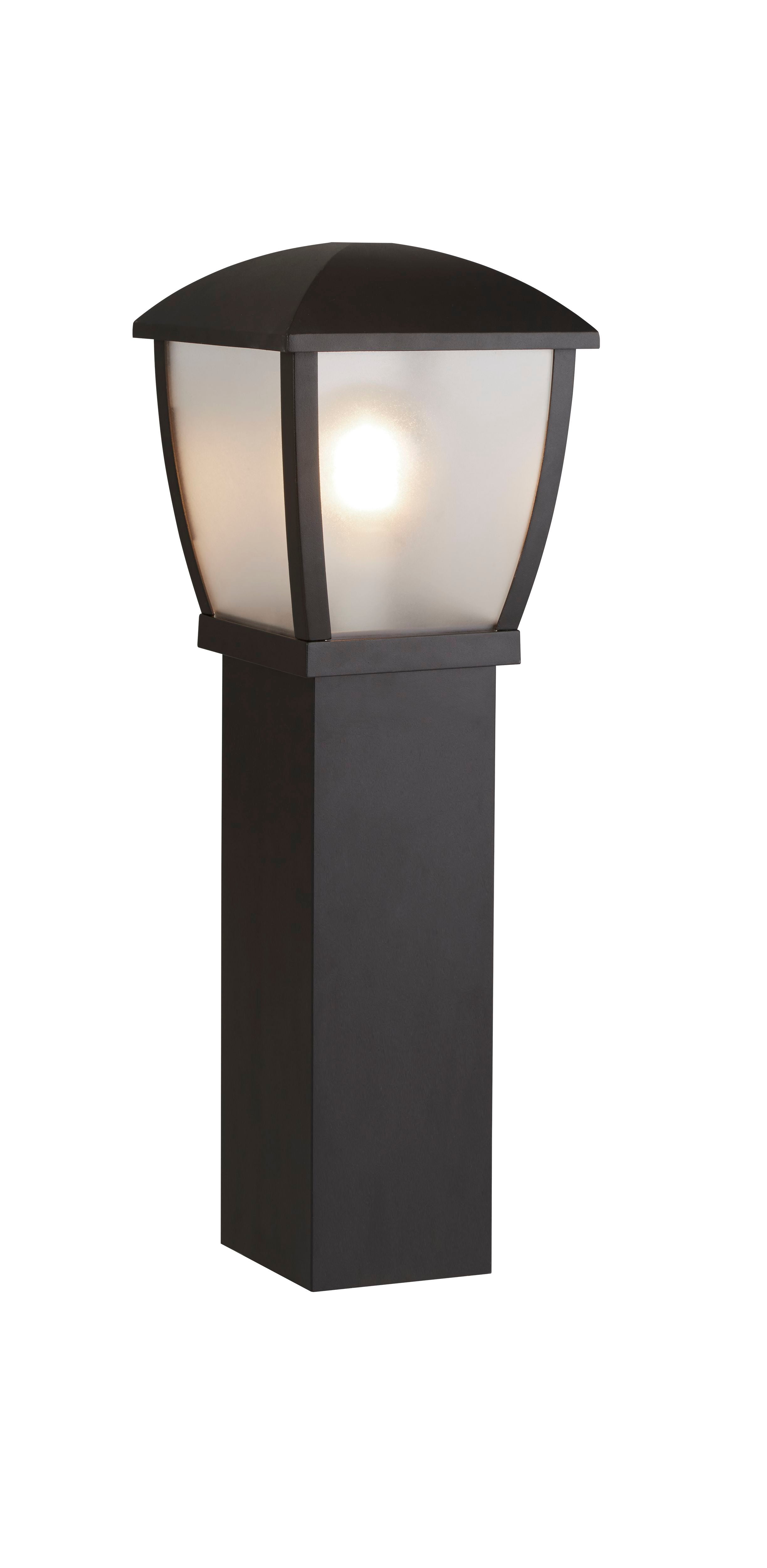 Searchlight Sefton 730mm Outdoor Post - Black & Clear Frosted Panels - IP44
