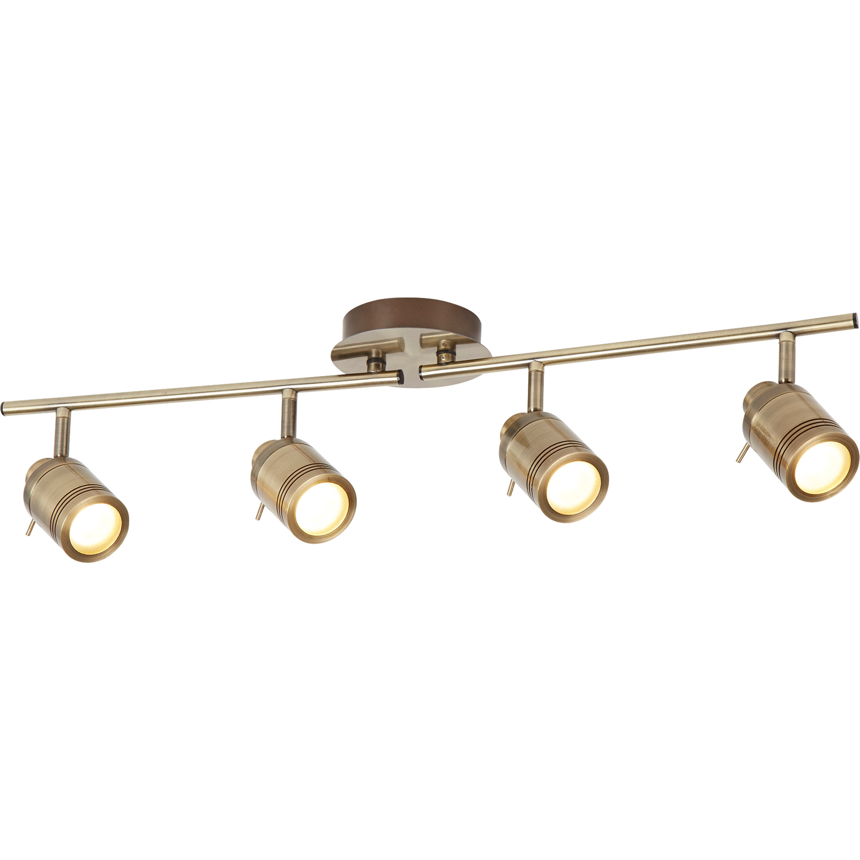 Searchlight Saker 4 Light IP44 Bathroom Spot Split - Bar, Antique Brass