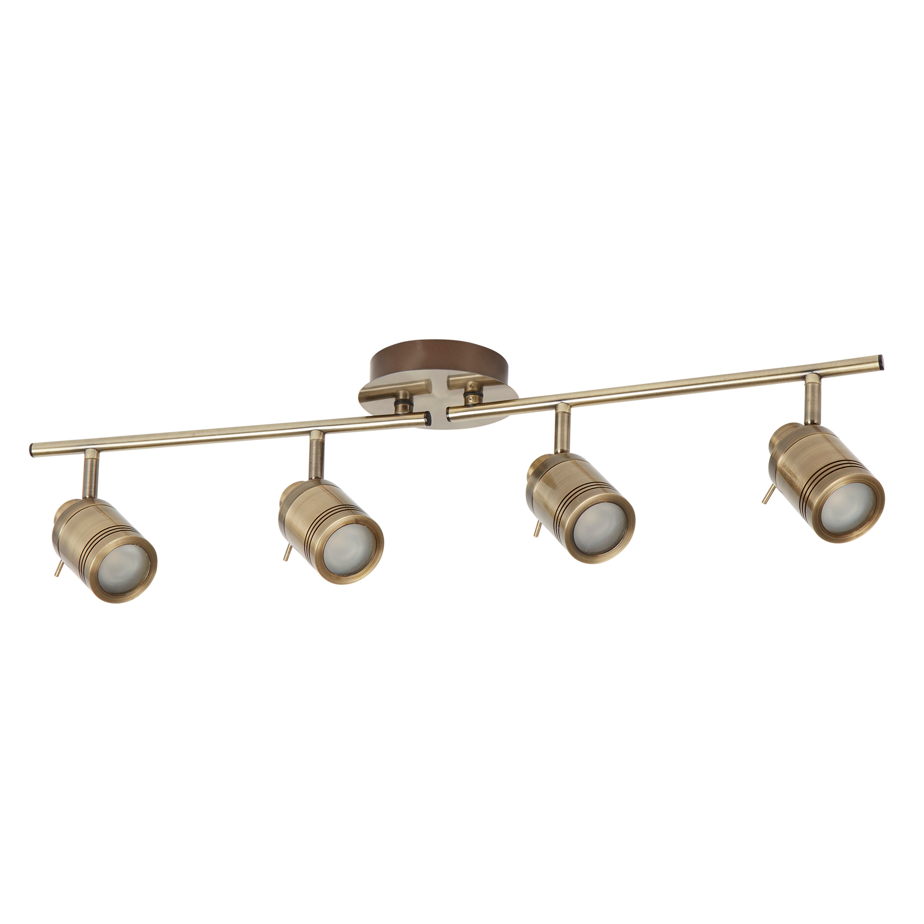 Searchlight Saker 4 Light IP44 Bathroom Spot Split - Bar, Antique Brass