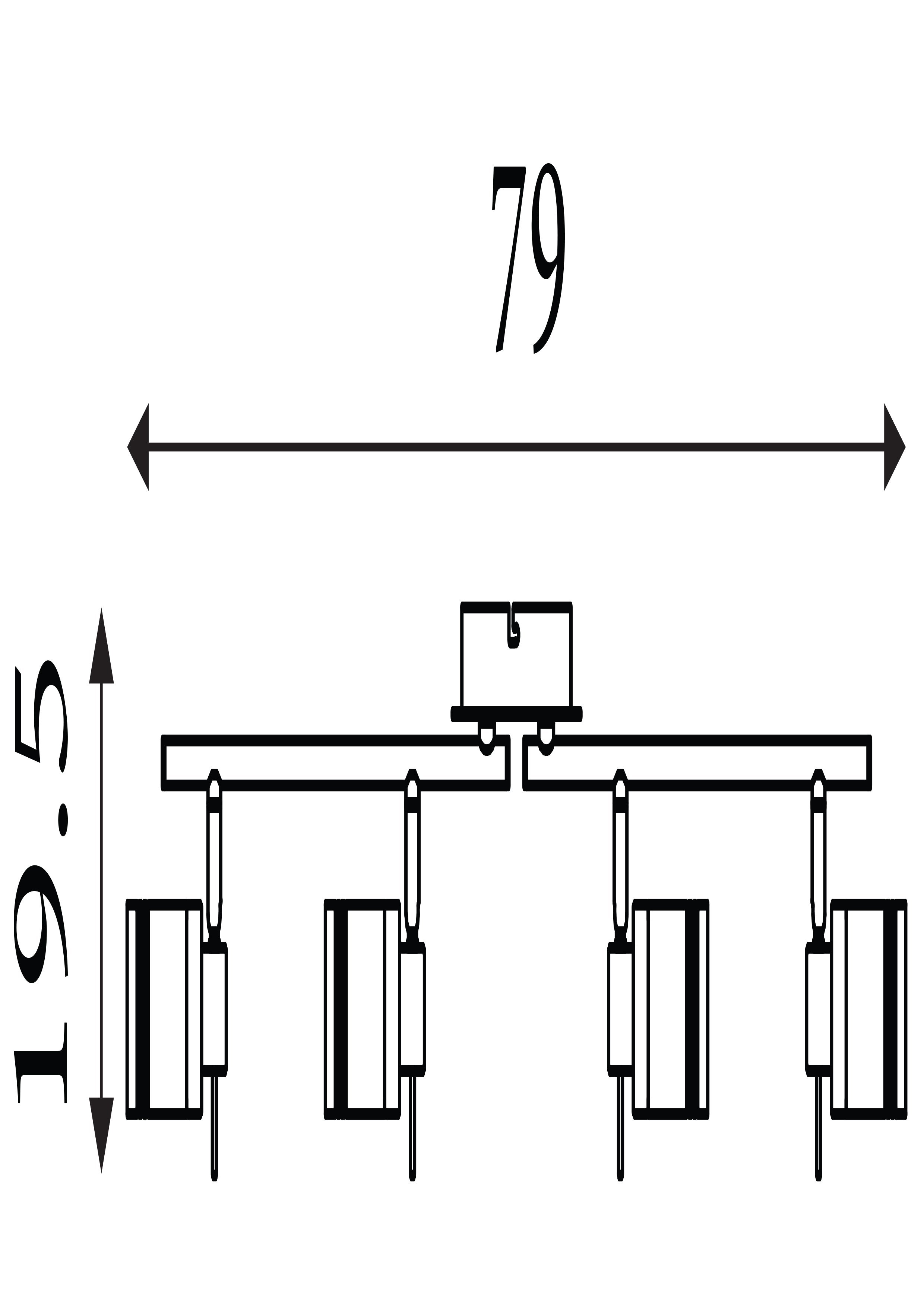 Searchlight Saker 4 Light IP44 Bathroom Spot Split - Bar, Antique Brass
