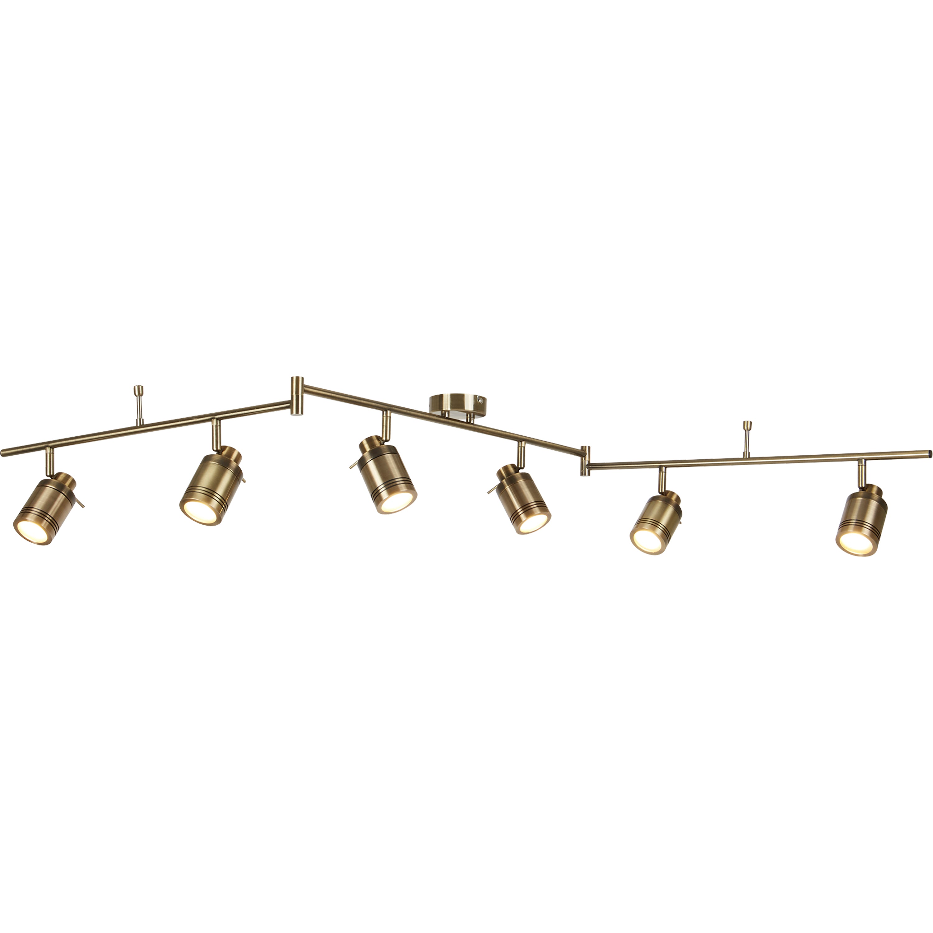 Searchlight Saker 6 Light IP44 Bathroom Spot Split - Bar, Antique Brass