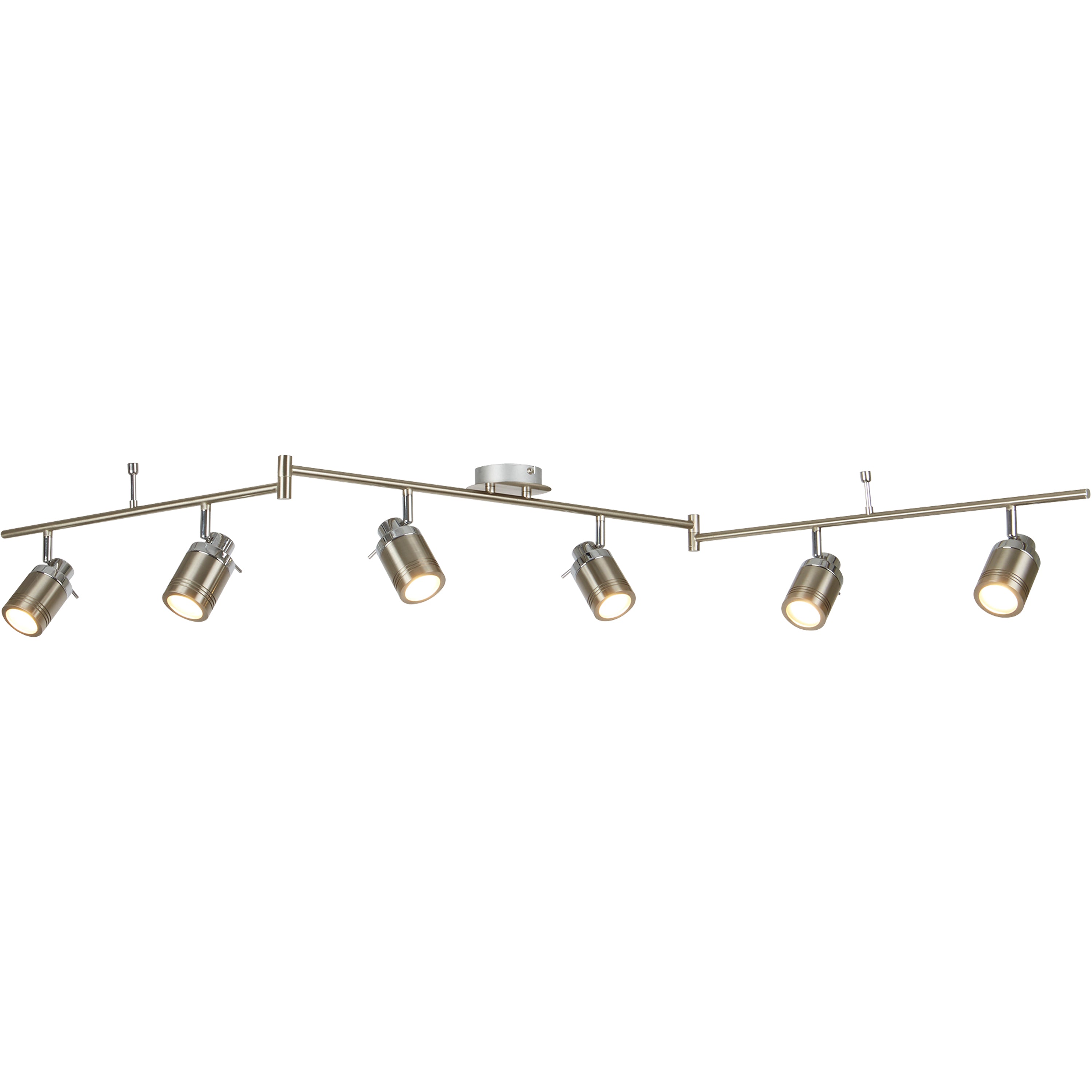 Searchlight Saker 6 Light IP44 Bathroom Spot Split - Bar, Satin Silver