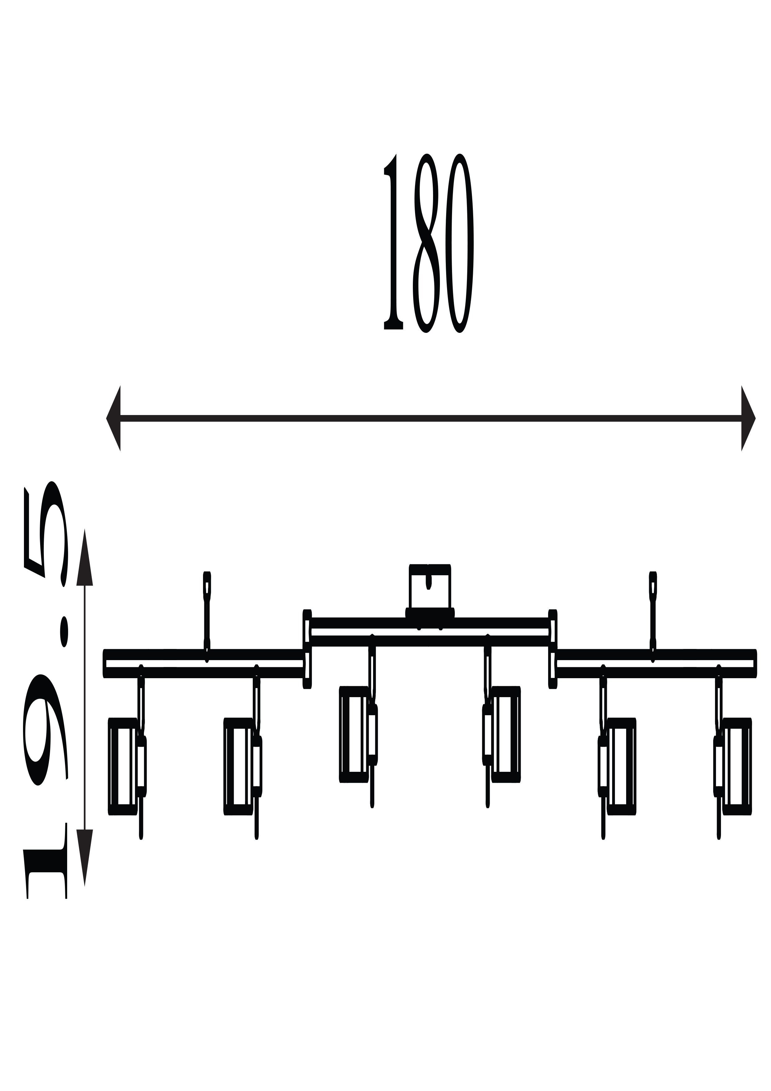 Searchlight Saker 6 Light IP44 Bathroom Spot Split - Bar, Satin Silver