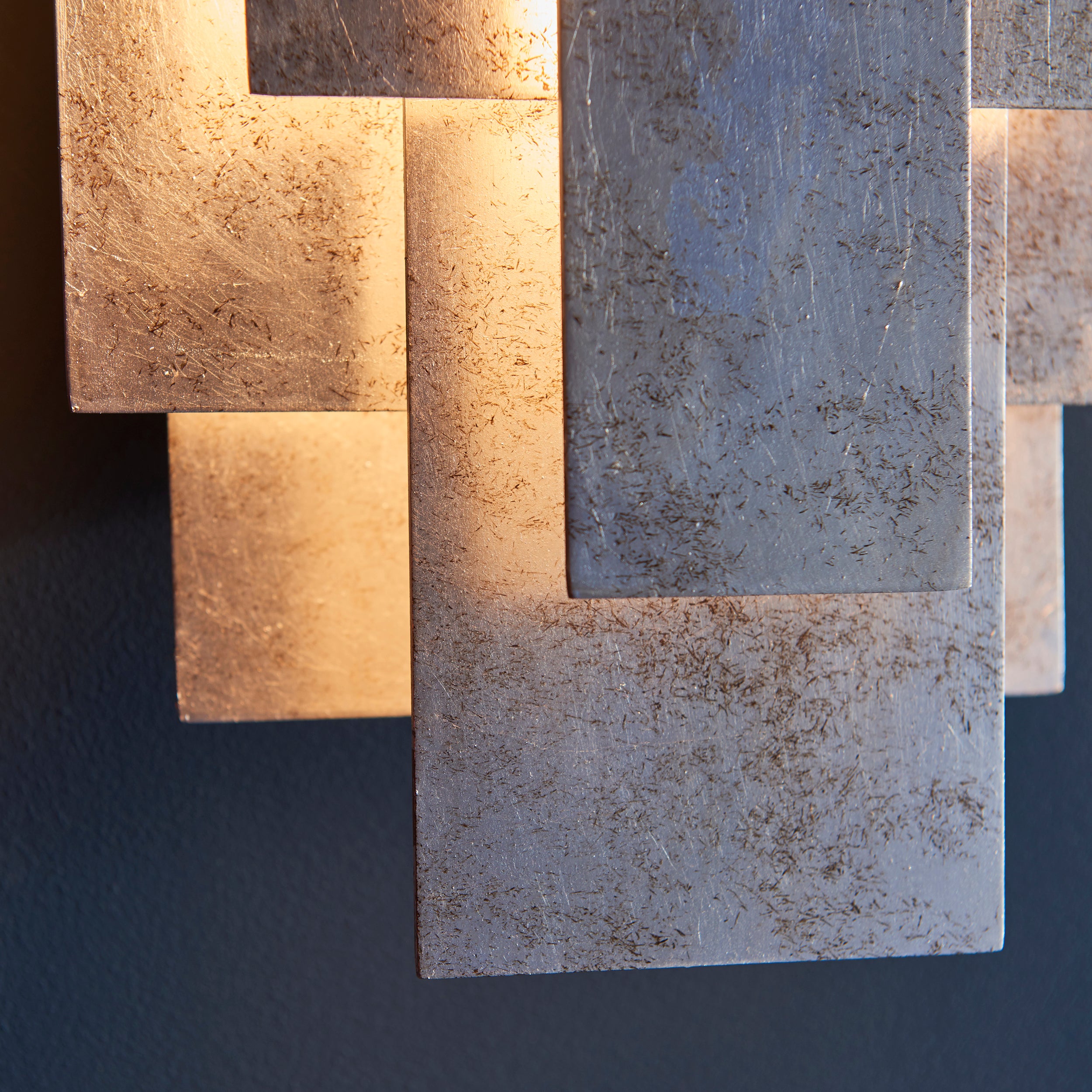 Utopia Overlay 2 Light Wall Light Twin Pack - Antique Silver Leaf