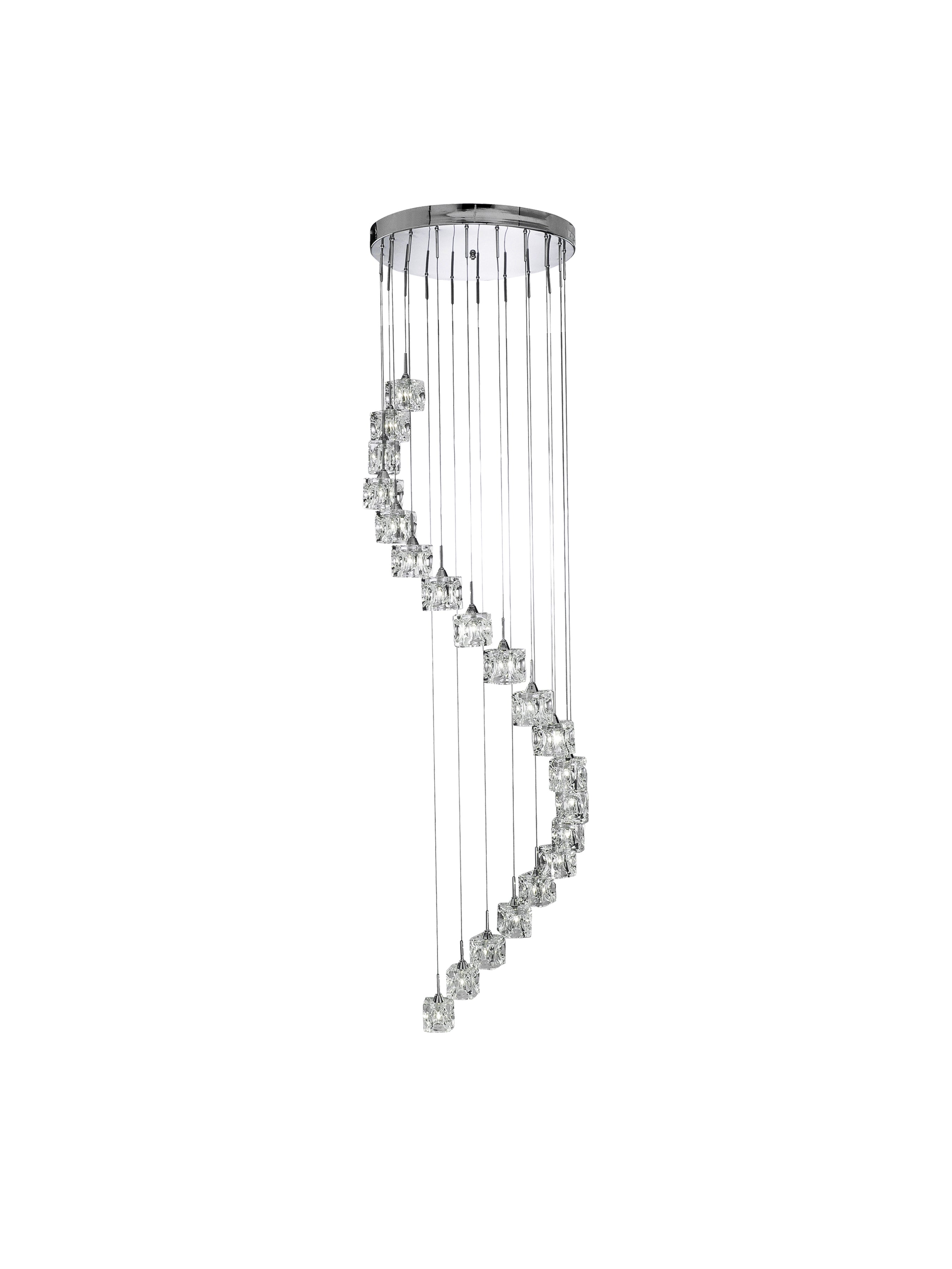 Searchlight Caledonia Chrome 20 Light LED Ice Cube Multi - Drop Fitting