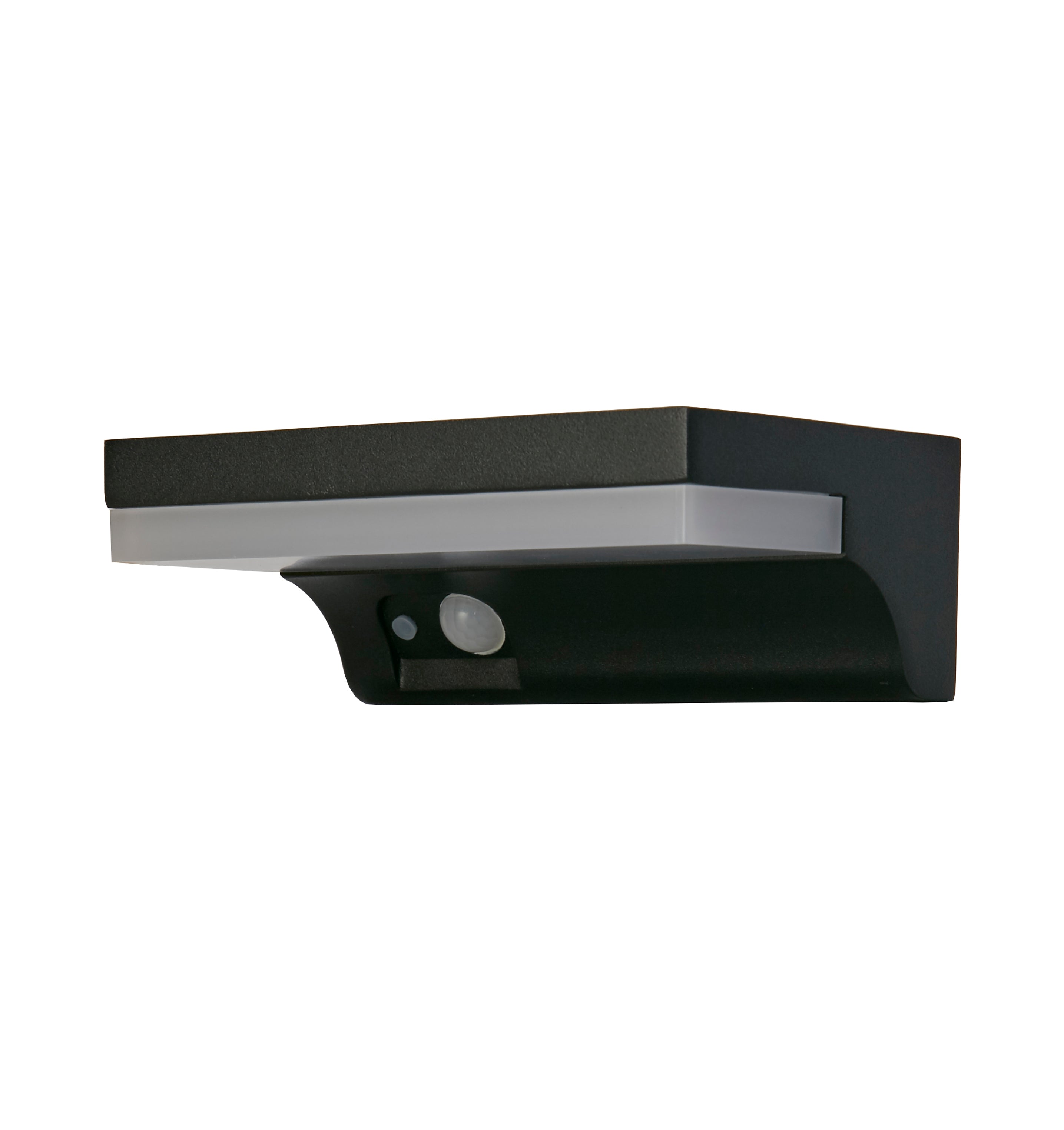 Searchlight Fairfield Solar Outdoor Wall Light with PIR - Black & White Polycarbonate