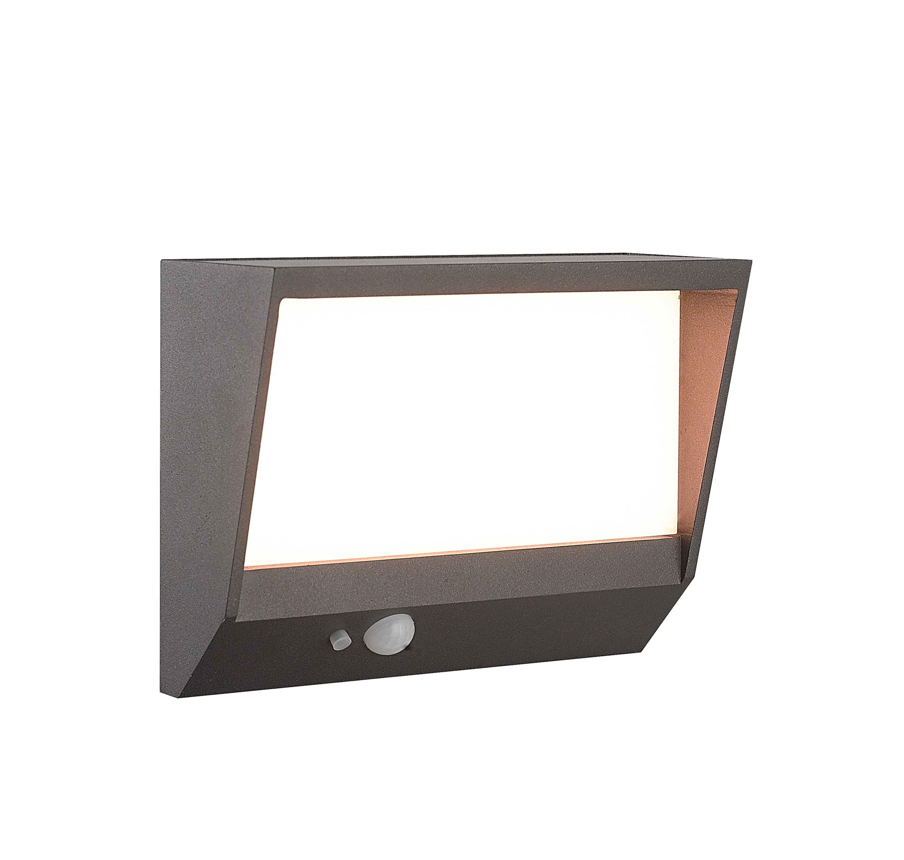 Searchlight Aberdeen Solar Outdoor Wall Light with PIR - Black & White Polycarbonate