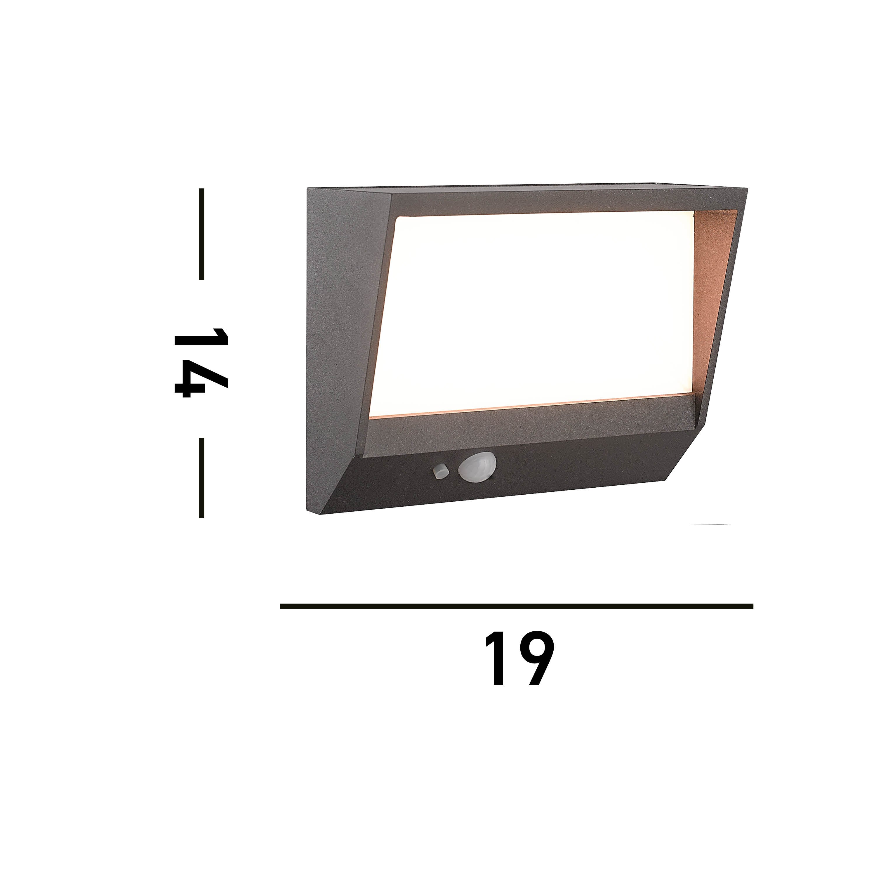 Searchlight Aberdeen Solar Outdoor Wall Light with PIR - Black & White Polycarbonate