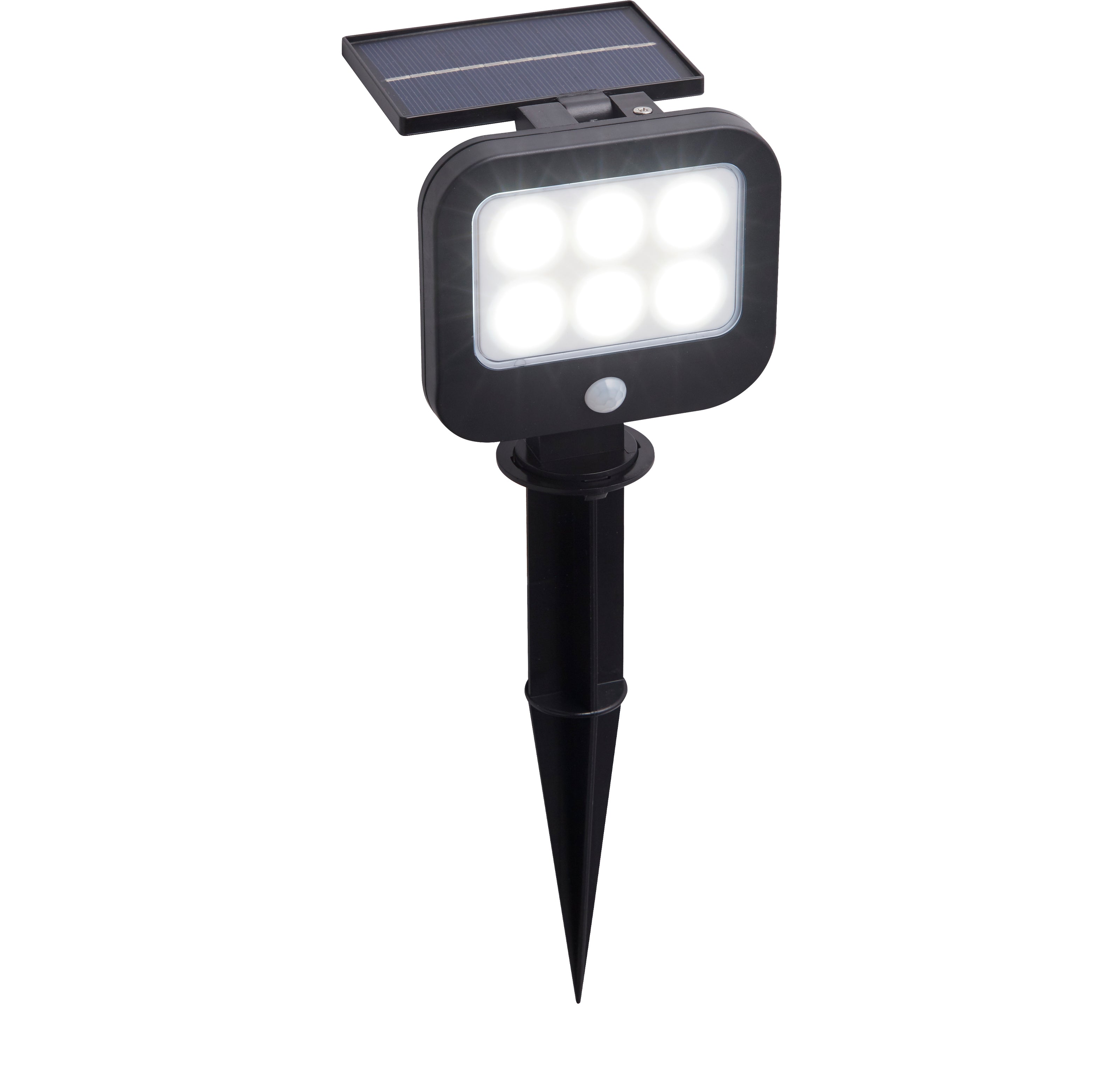 Searchlight Lamport Solar Outdoor Spike with PIR - Black & White Polycarbonate