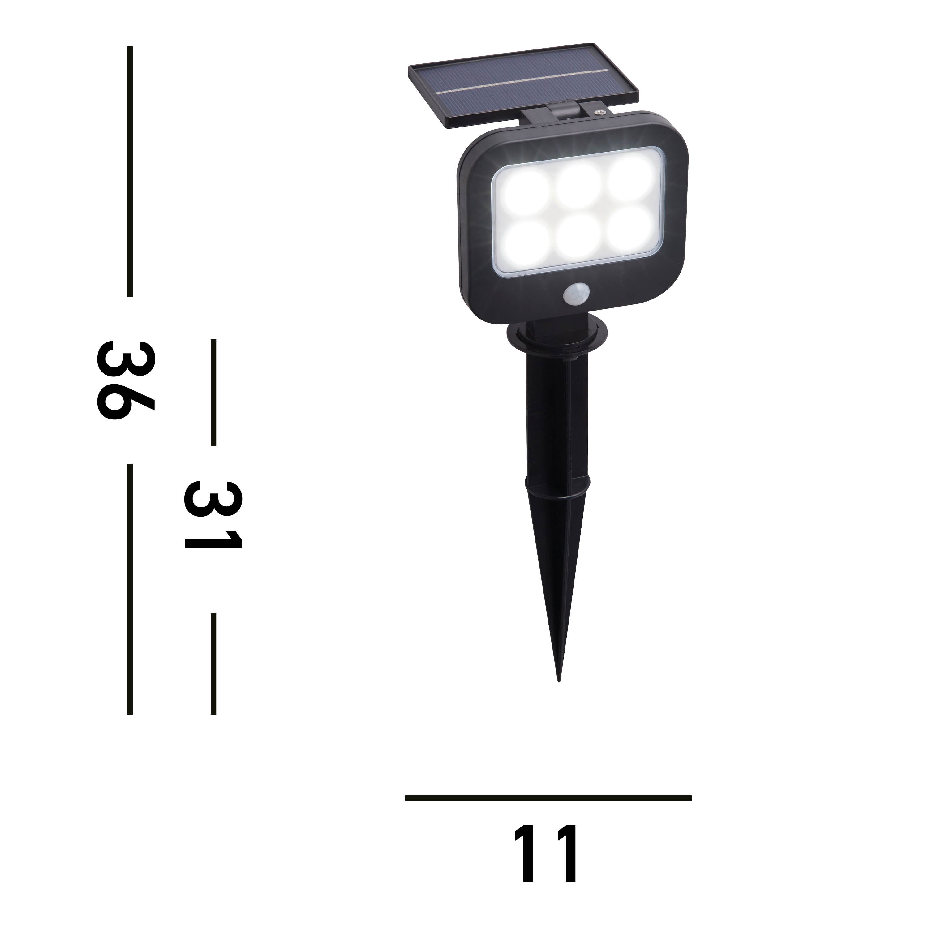 Searchlight Lamport Solar Outdoor Spike with PIR - Black & White Polycarbonate