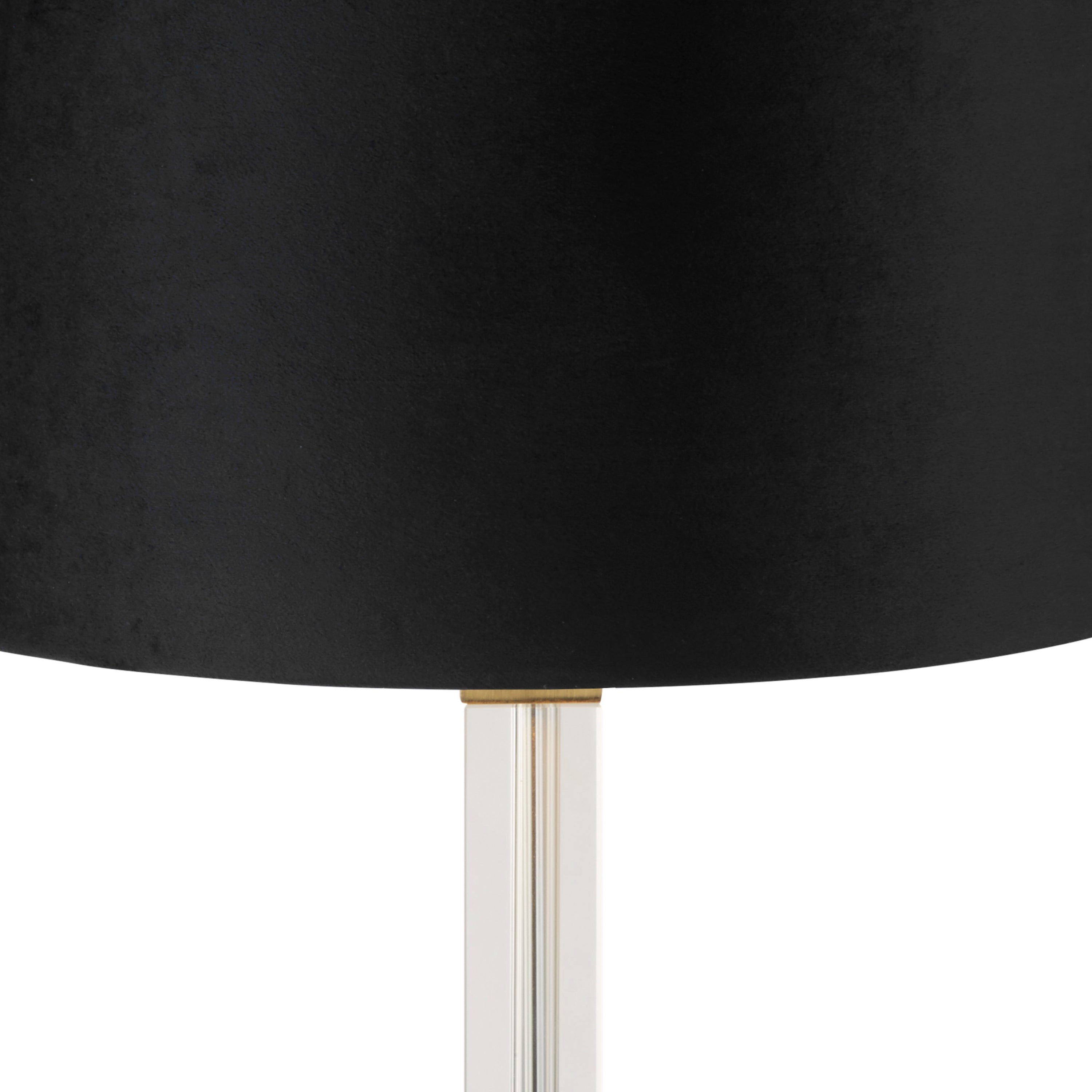 Searchlight Sarah Table Lamp - Crystal, Brass & Black Velvet