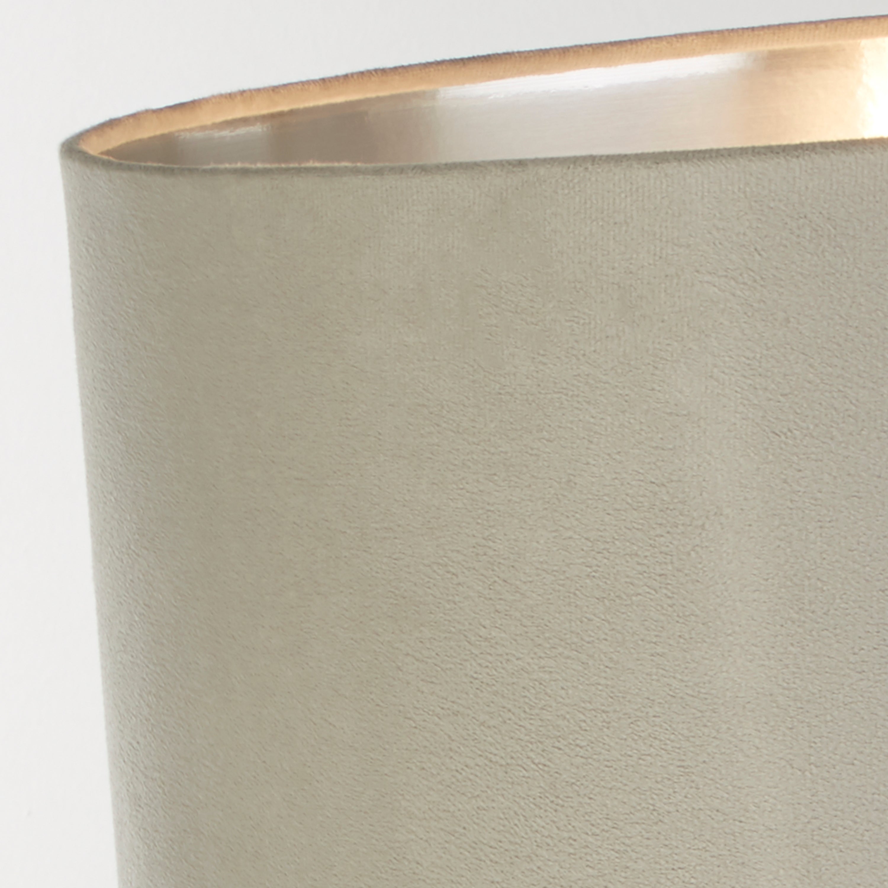 Searchlight Sarah Table Lamp - Crystal, Satin Nickel & Grey Velvet