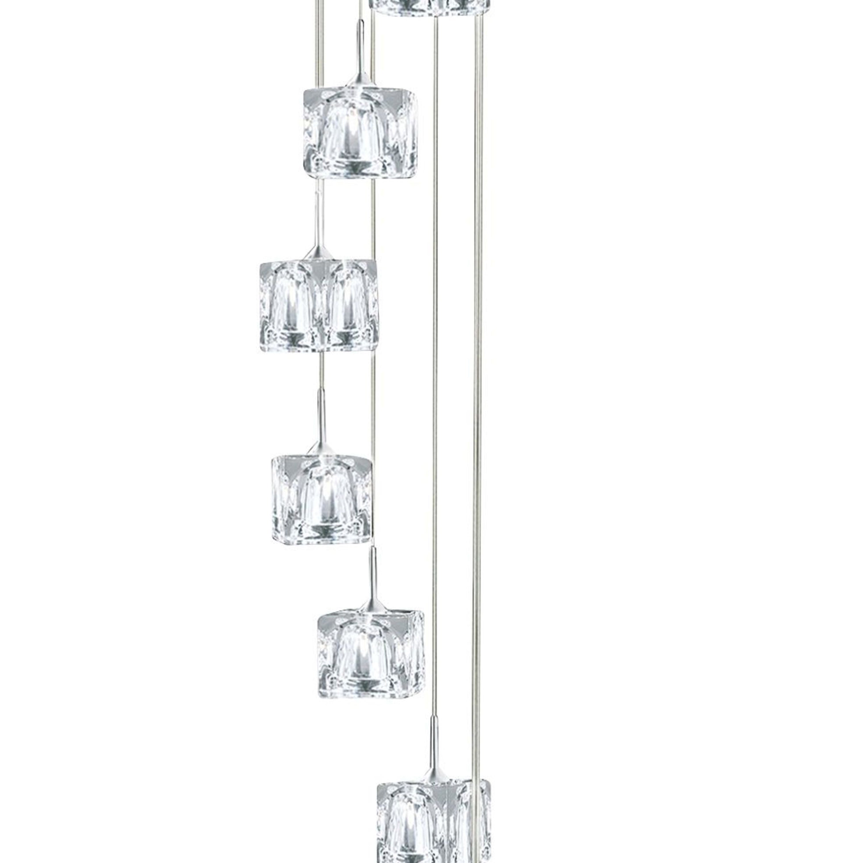 Searchlight Imrie 8 Light Multi-Drop Pendant - Chrome & Glass