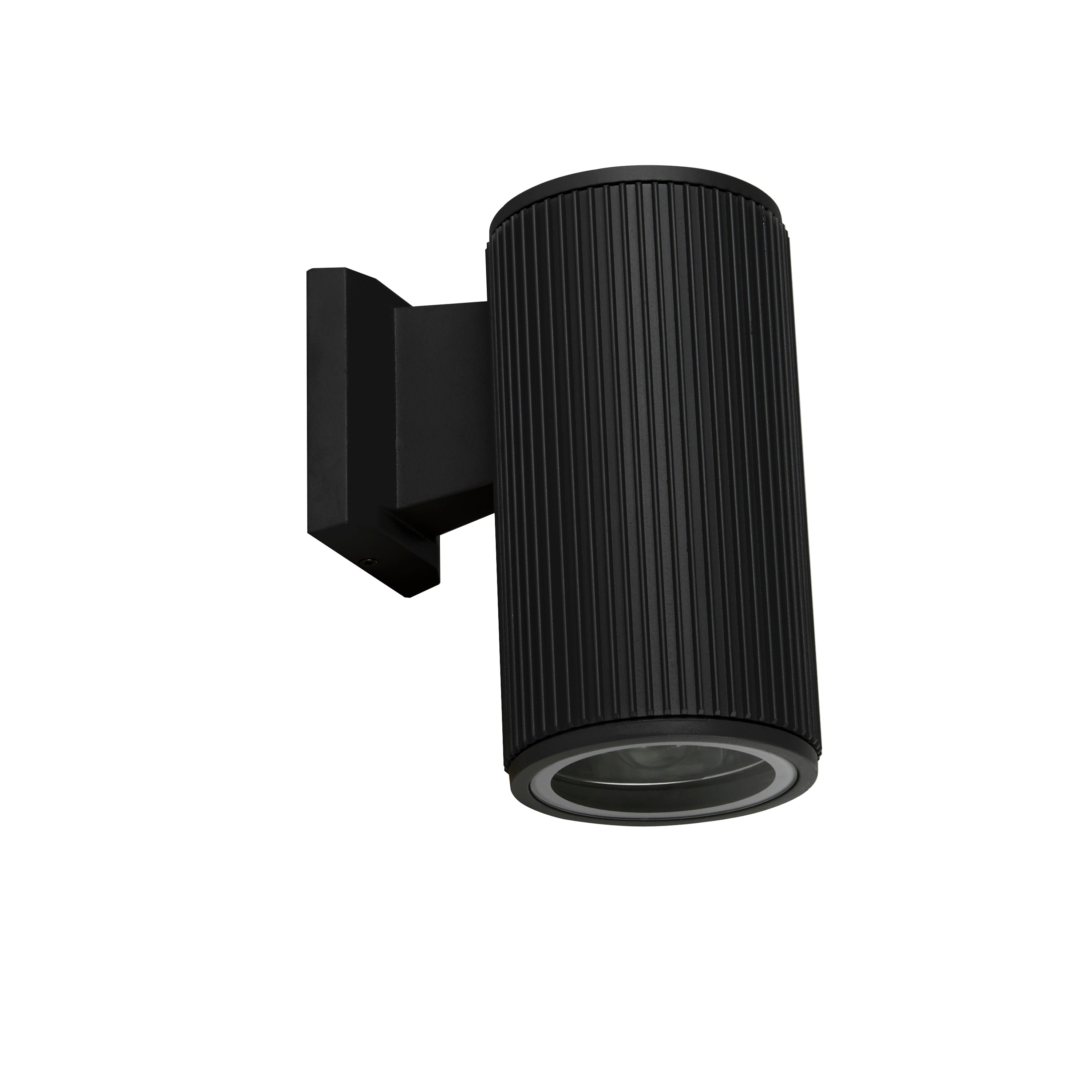 Searchlight Hallman Outdoor Wall Light - Black with Clear Glass Diffuser