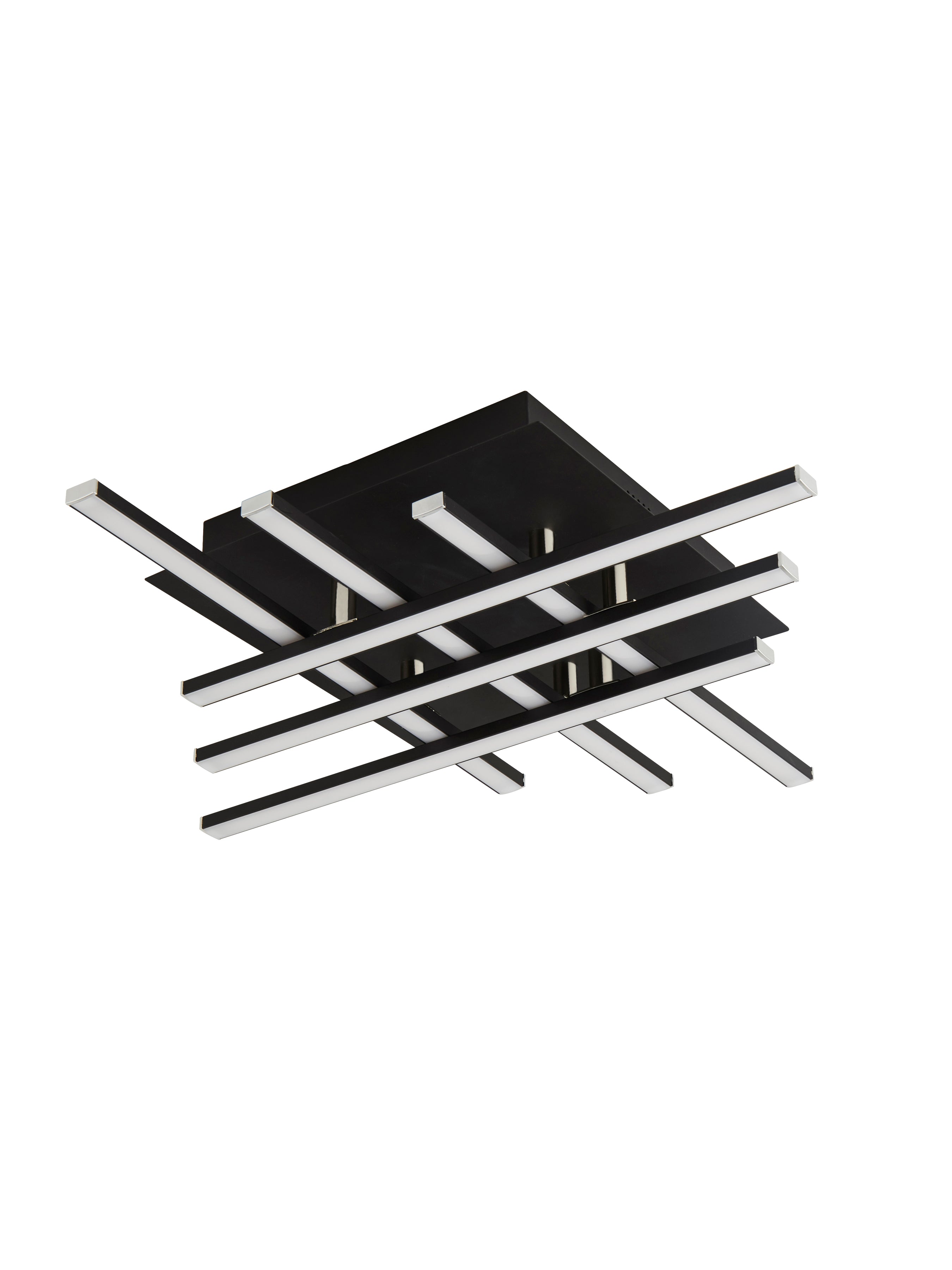 Searchlight Mark 6 Light LED Ceiling Light - Black & Opal