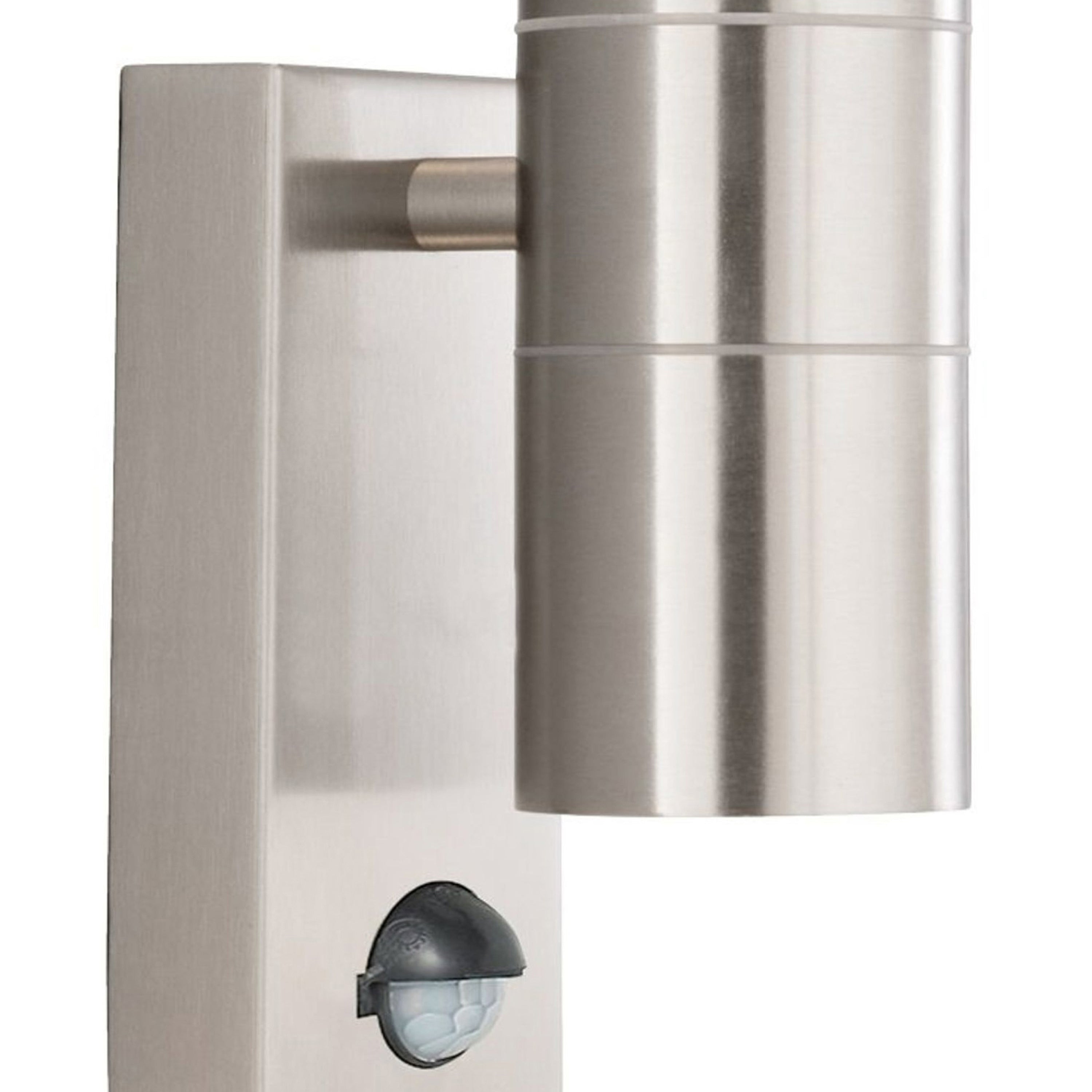 Searchlight Mela 2 Light Outdoor Wall Light with Sensor - Stainless Steel & Glass