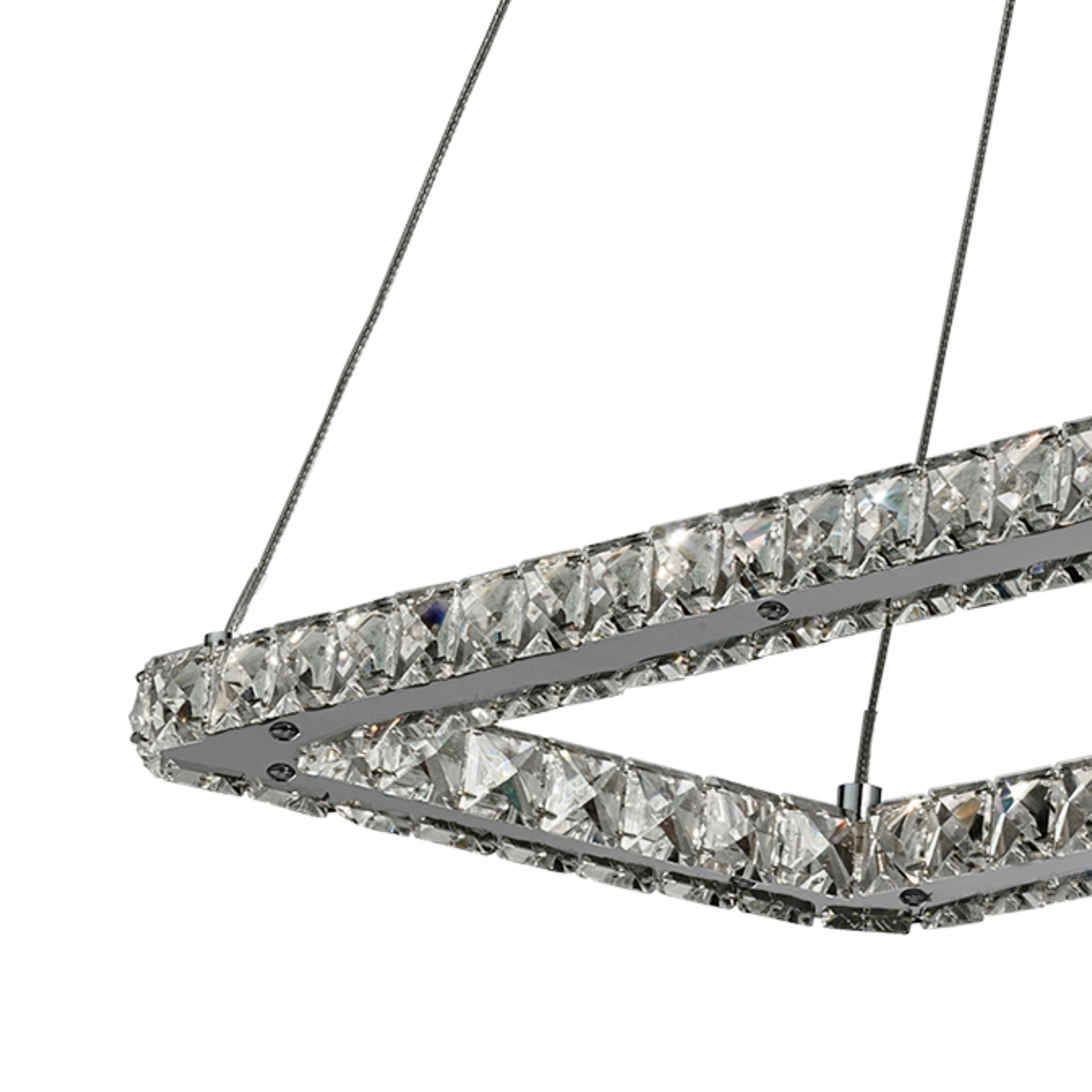 Searchlight Canarvan Rectangular Pendant - Chrome & Clear Glass