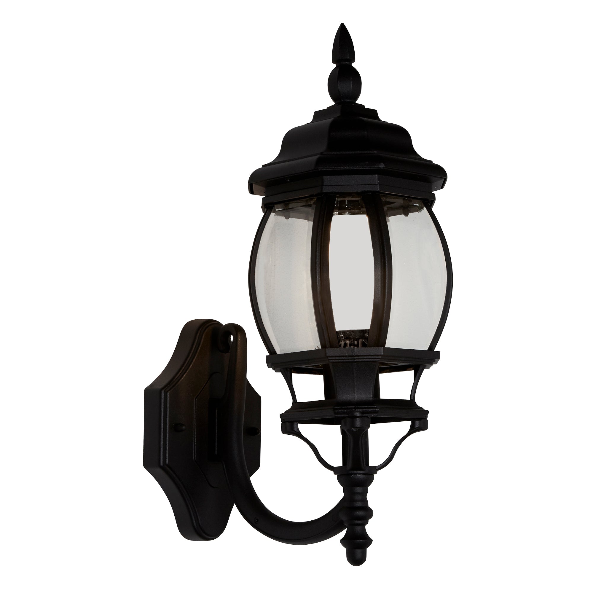 Searchlight Bartlett Outdoor Wall Light - Silk Black & Glass - IP44
